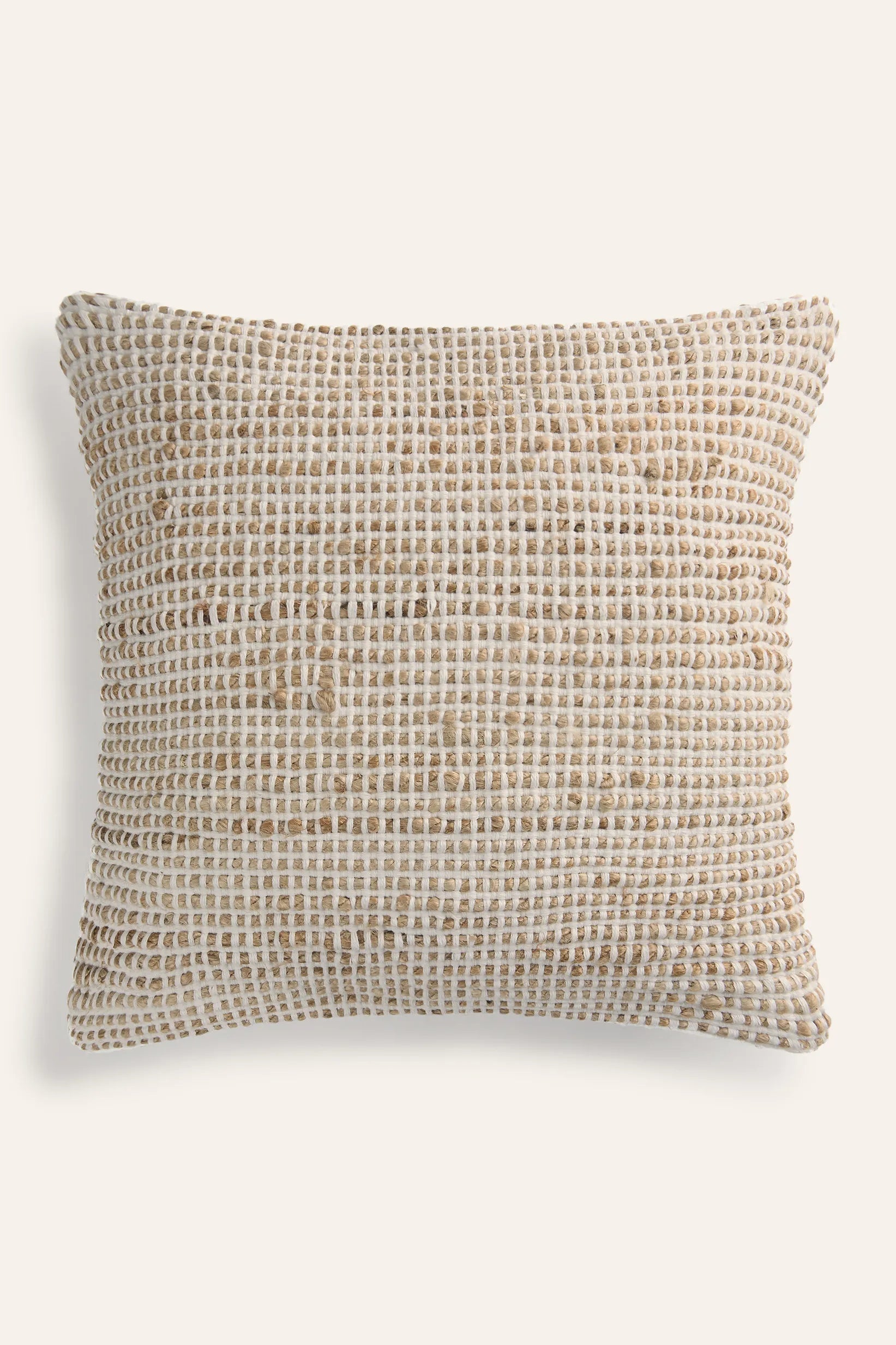 Fundas cojín 45x45 de yute y algodón crudo textura natural