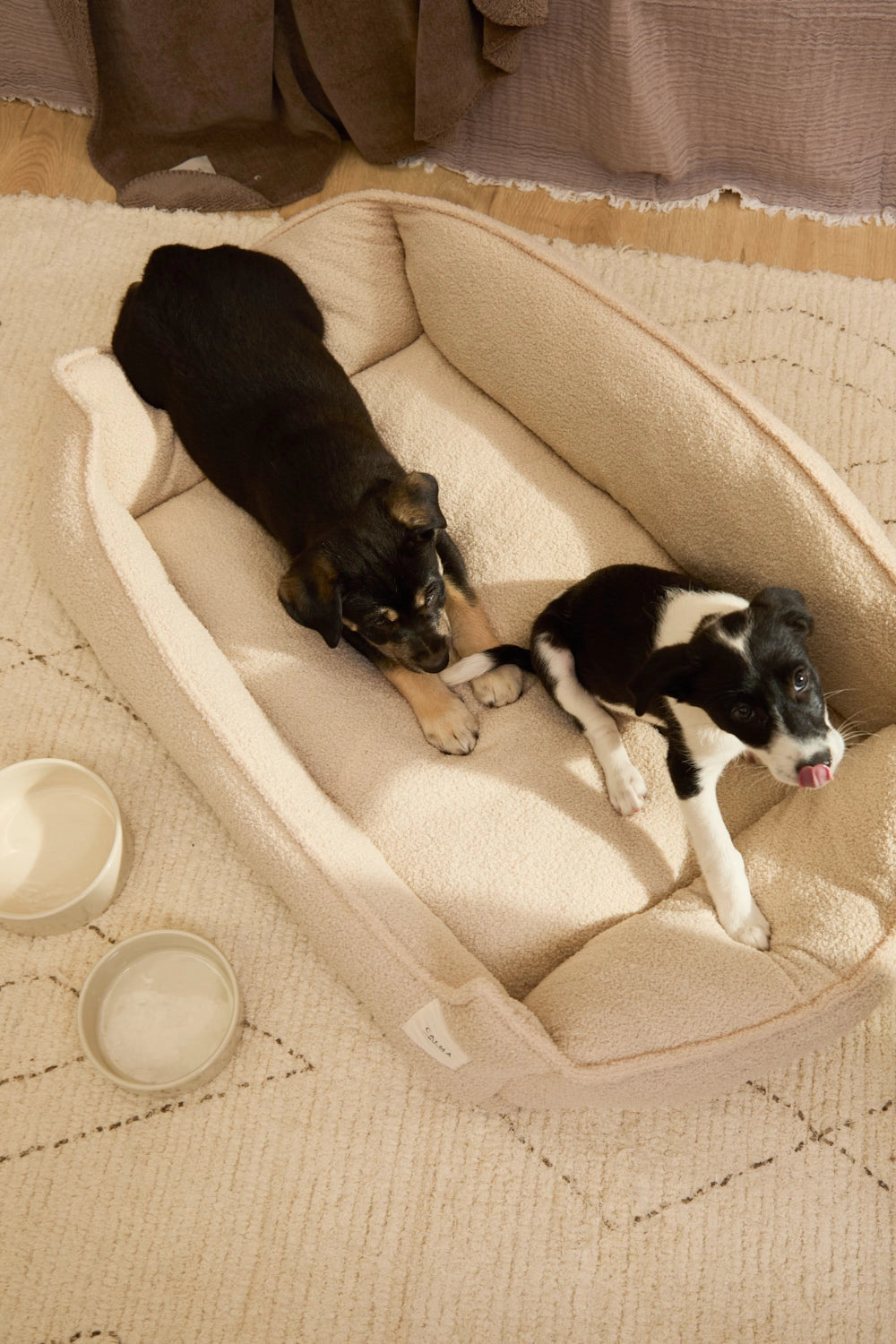 Cama para perros pequeños desenfundable en color crudo