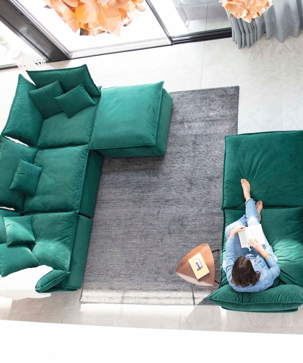 Sofá Modular Terciopelo Verde