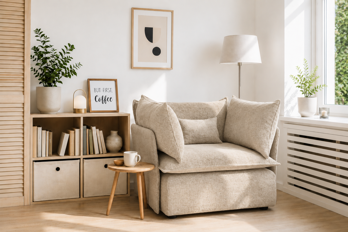 SILLÓN ÚNICO BEIGE EASYCLEAN