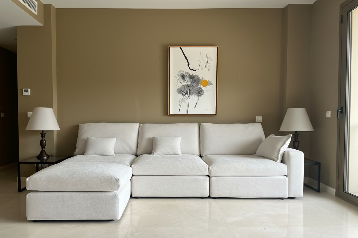 SOFA 4 LUGARES CHAISE LONGUE PUFF CLASSY