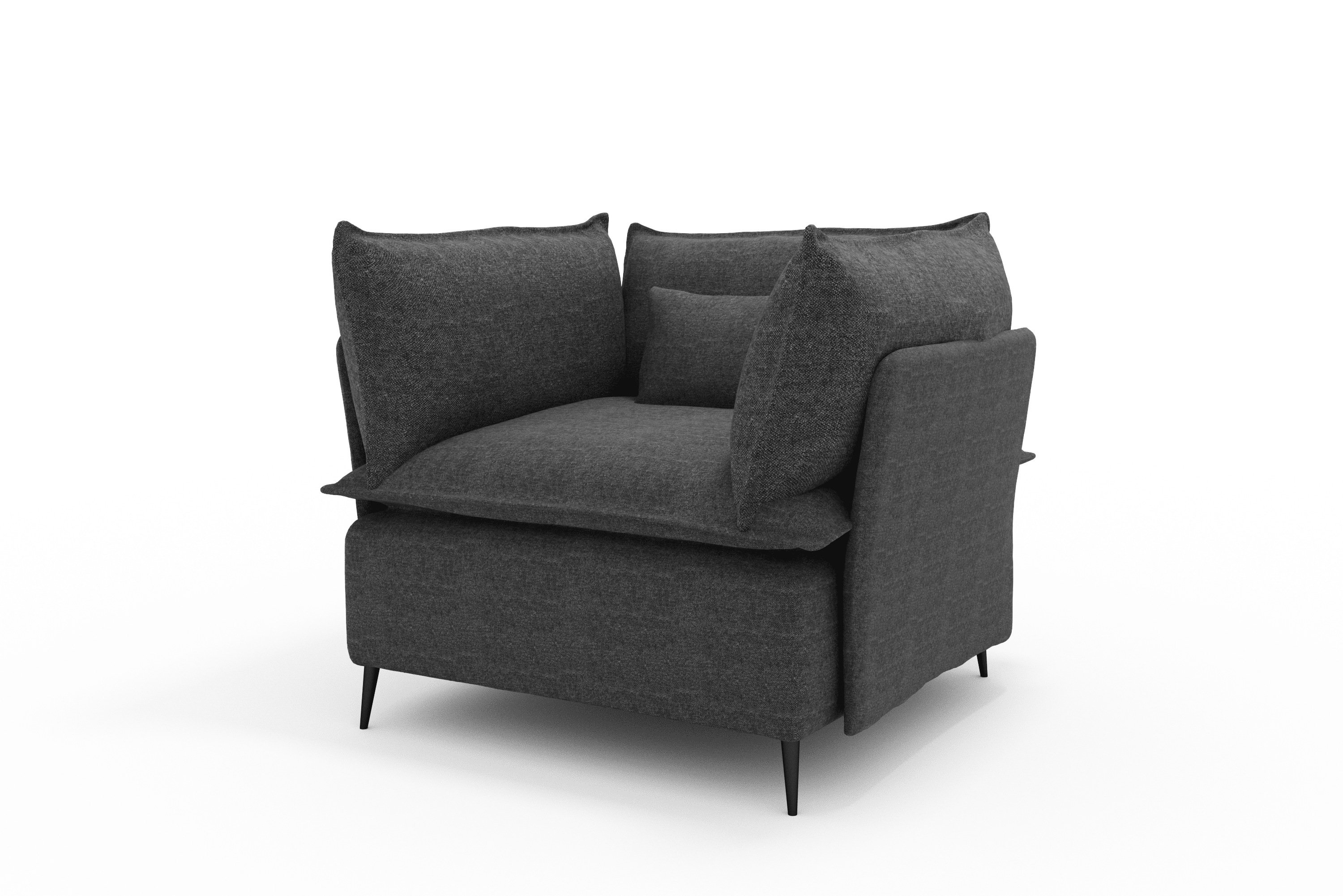 Sillon Rincon Cozy Cómodo Moderno Color Gris Oscuro