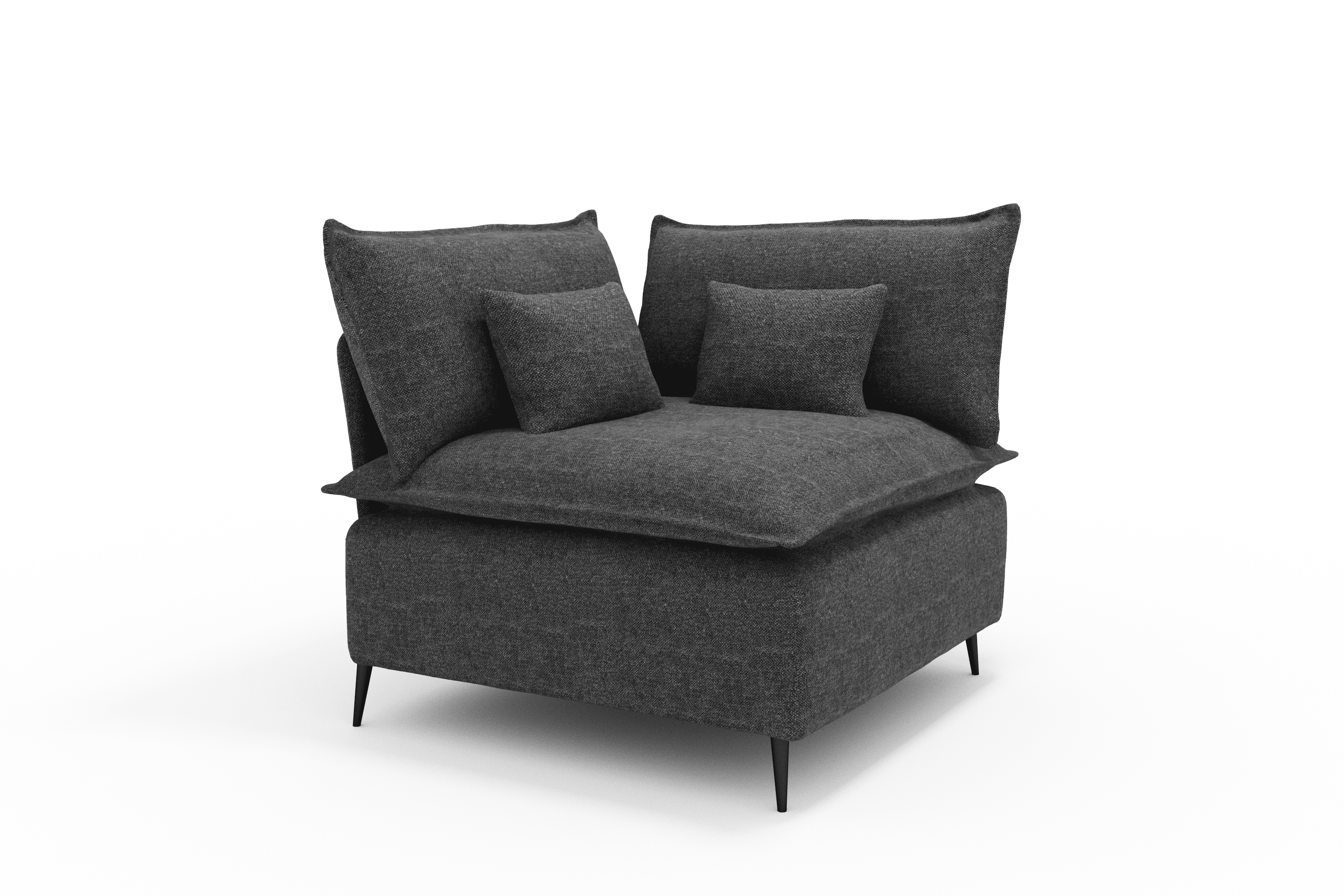 Sillon Rincon Cozy Moderno Color Gris Oscuro