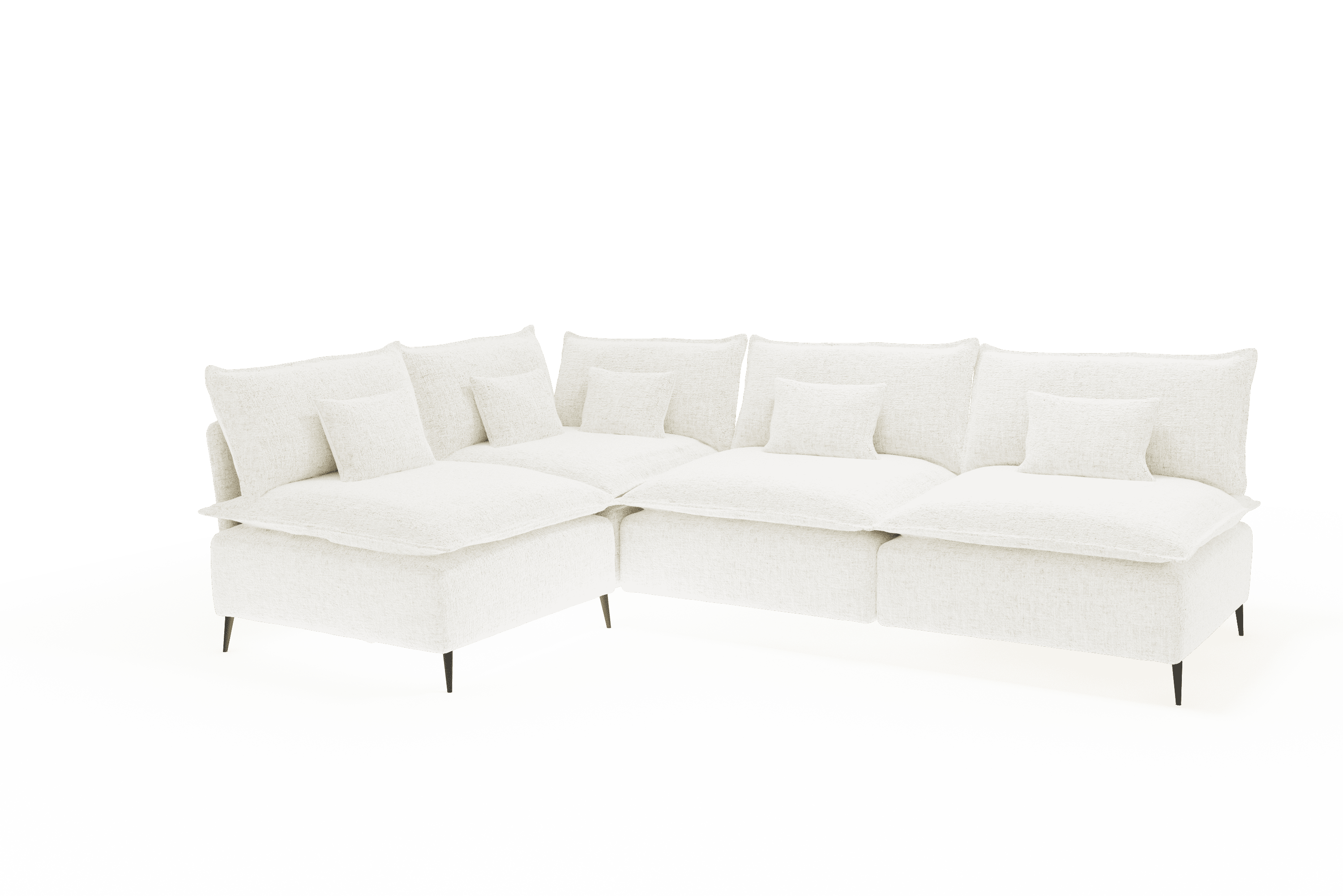 Sofá Corner en L Moderno Color Lino Natural