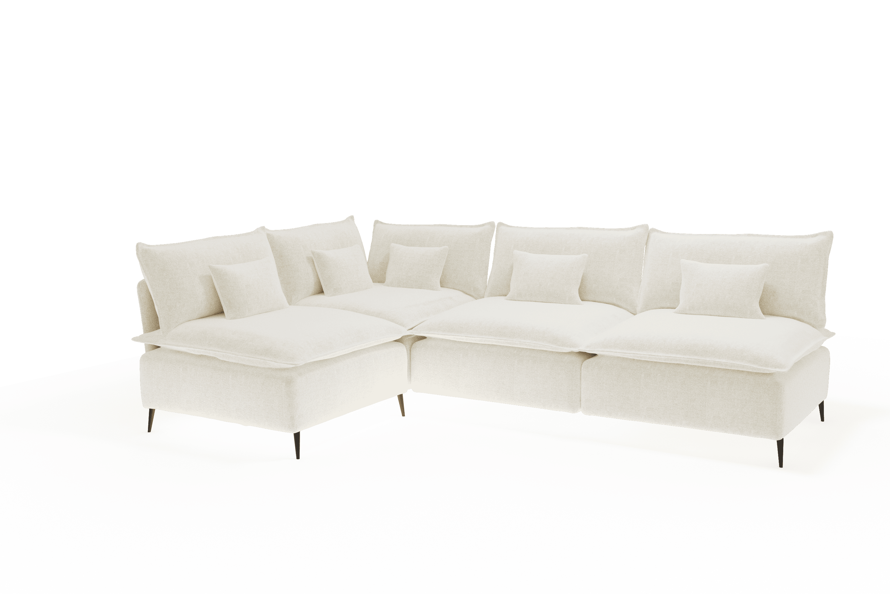 Sofá Corner en L Moderno Color Crudo