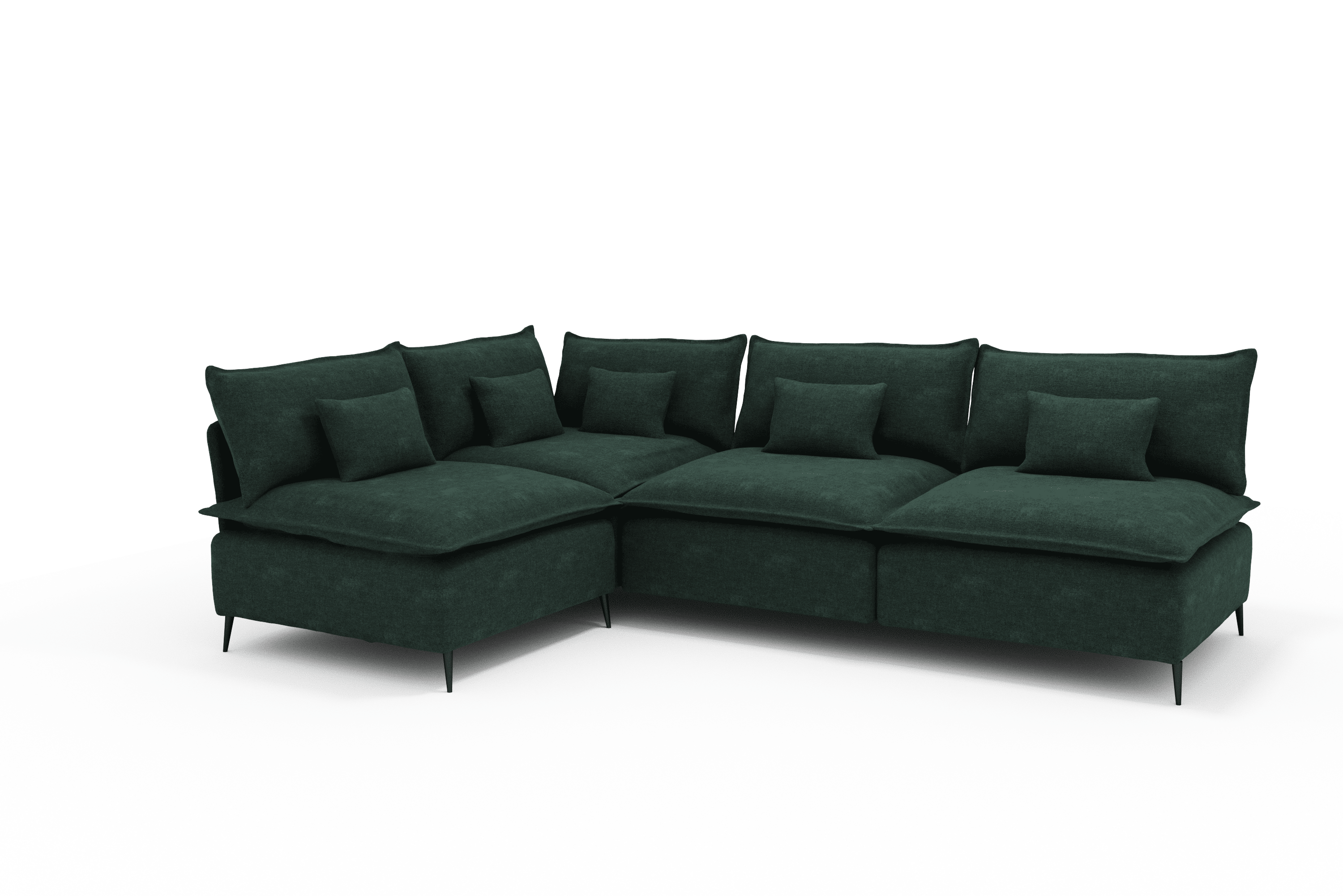 Sofá Corner en L Moderno Color Verde