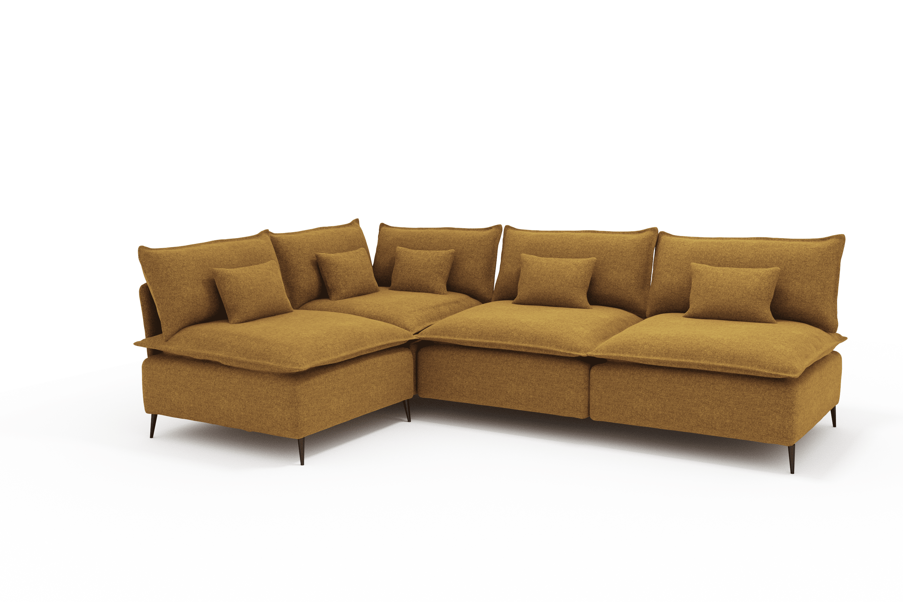 Sofá Corner en L Moderno Color Mostaza