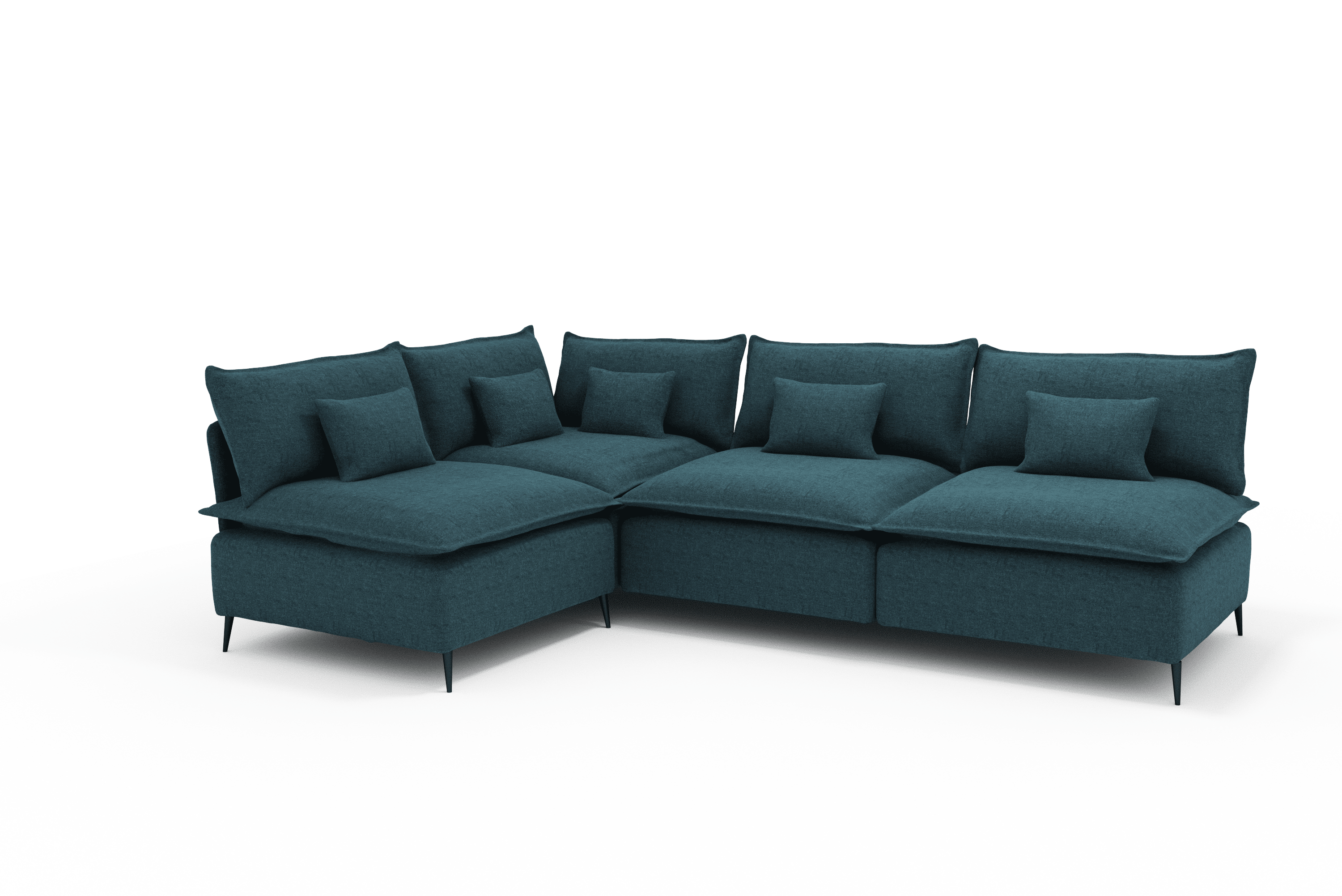 Sofá Corner en L Moderno Color Azul