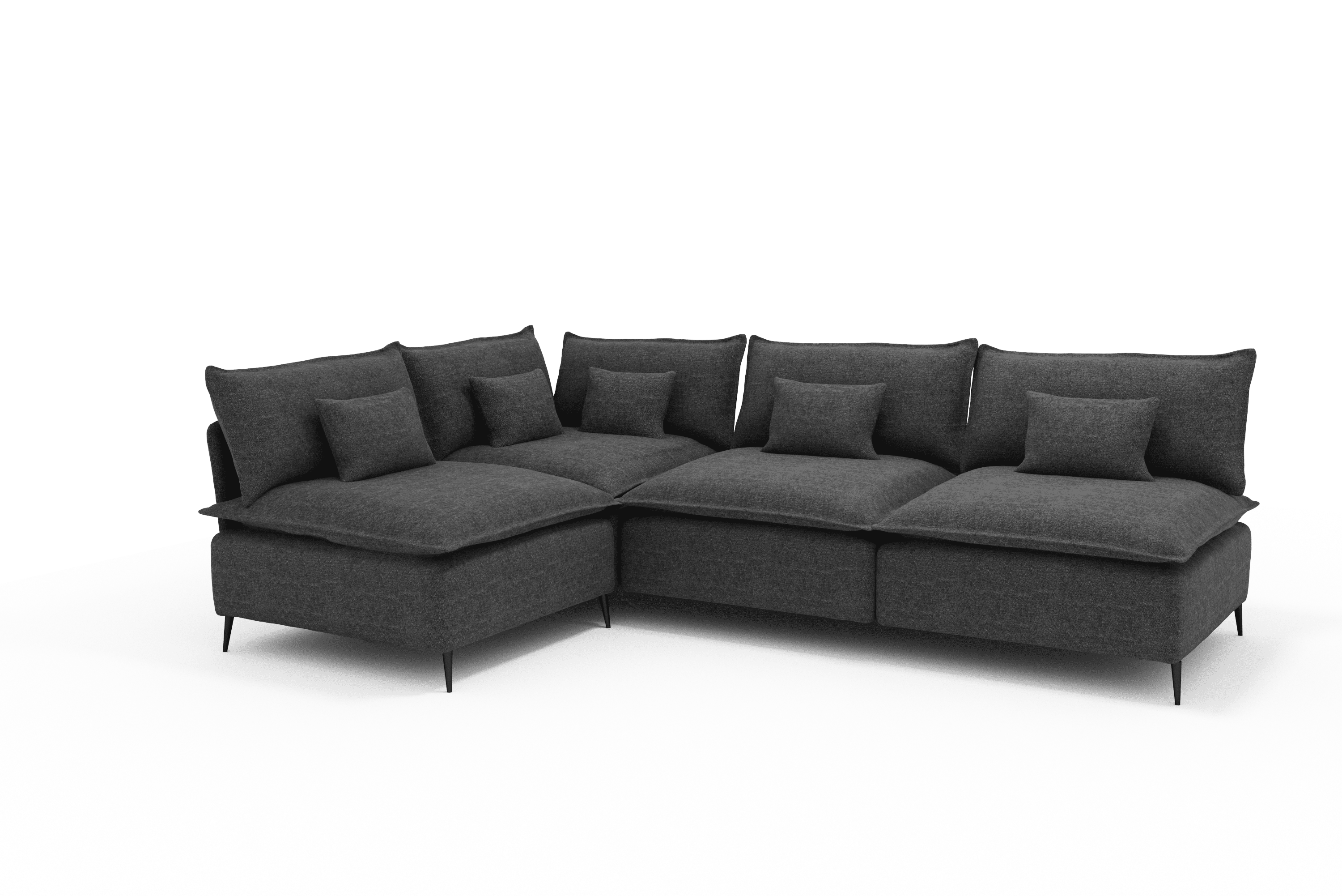 Sofá Corner en L Moderno Color Gris Oscuro