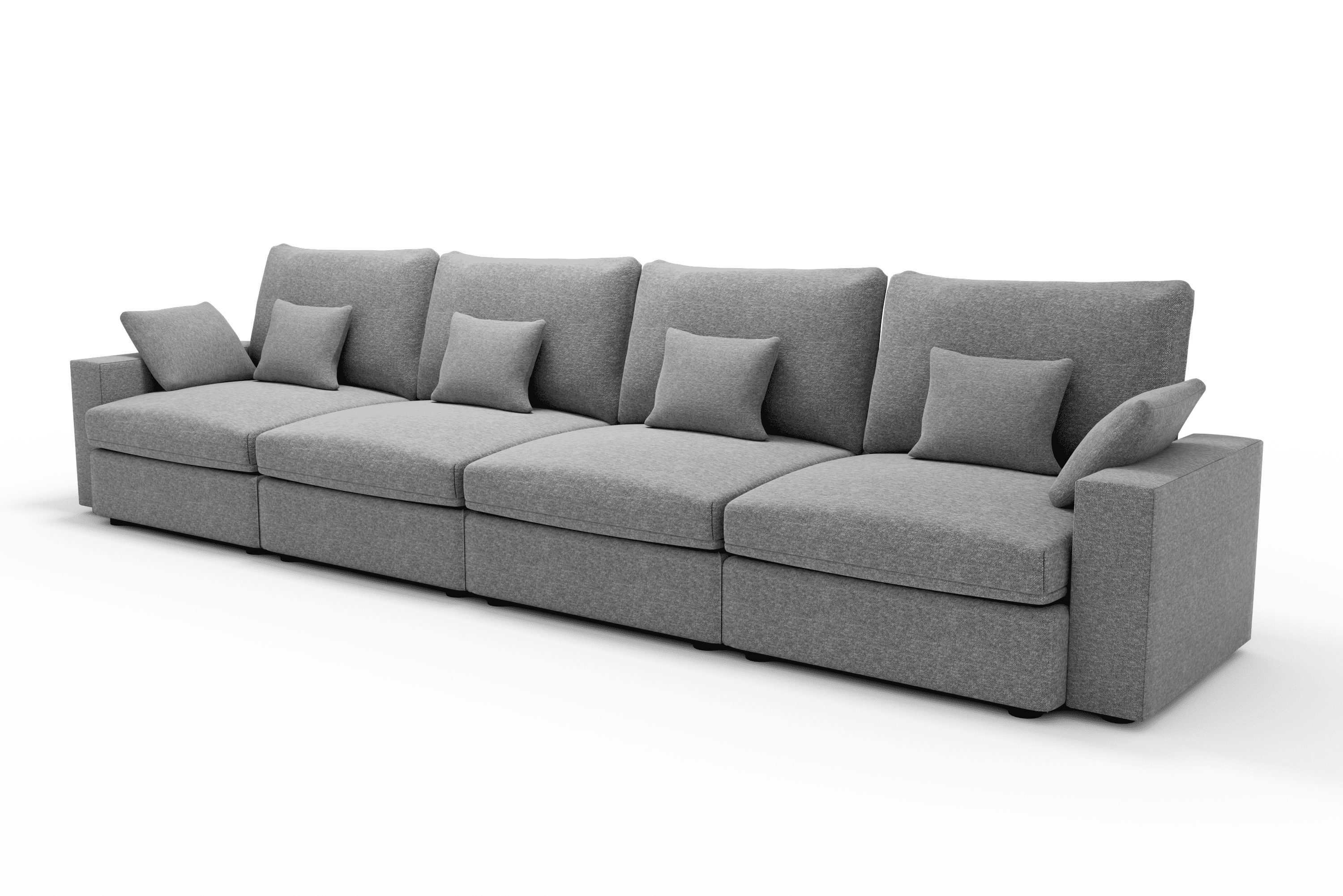 Sofá de diseño cómodo 4 metros 6 plazas Color Gris