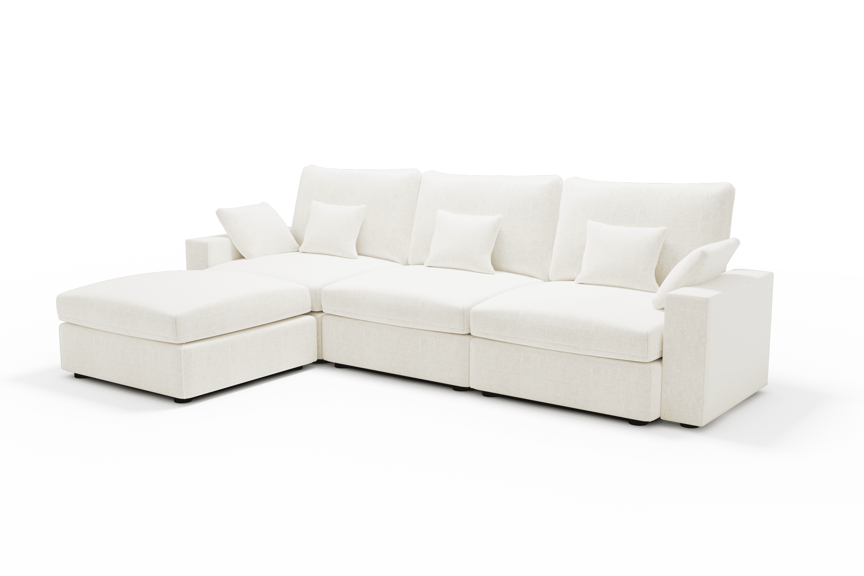 Sofá diseño 4 plazas Chaise Longue cómodo Color Crudo