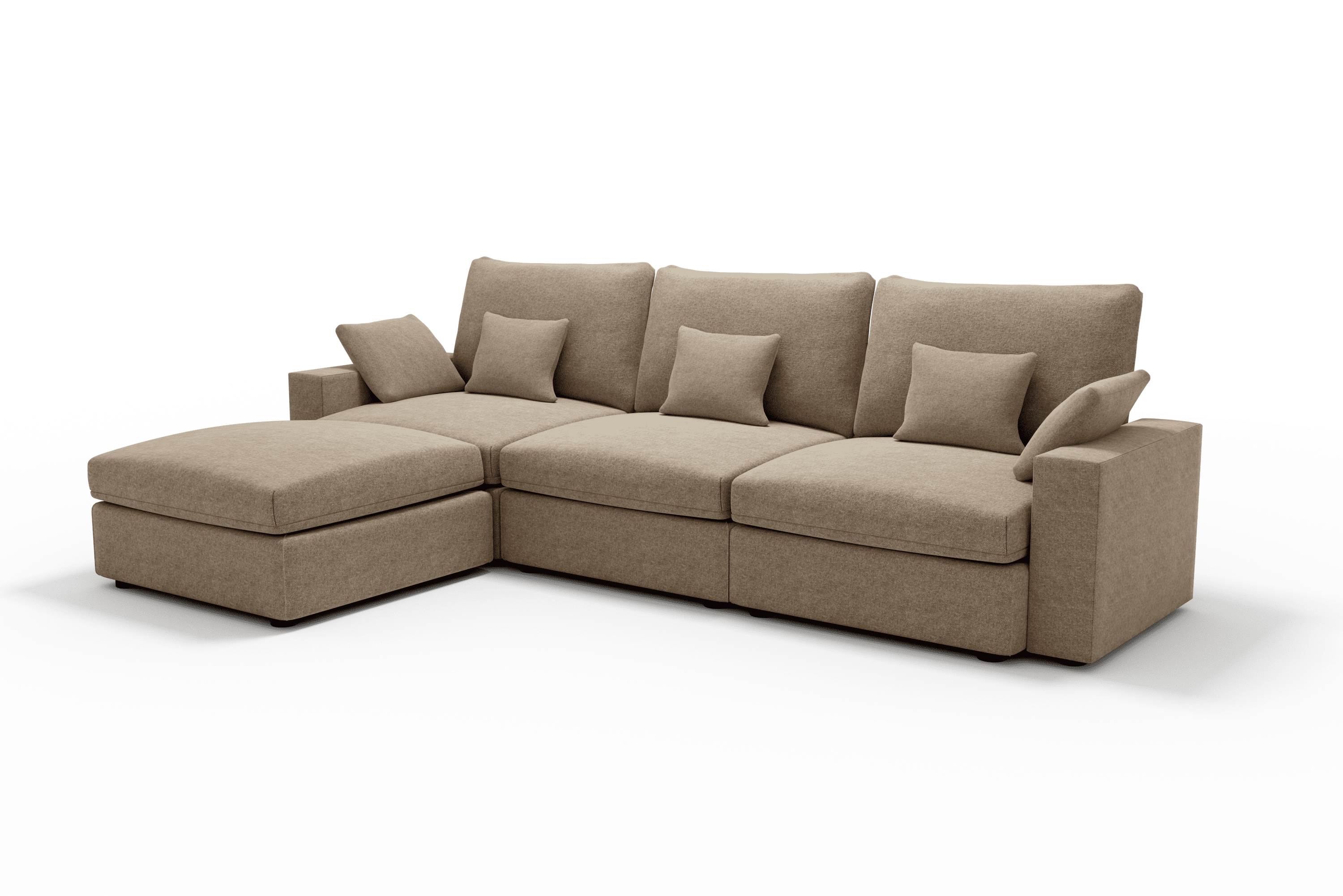 Sofá diseño 4 plazas Chaise Longue cómodo Color Beige