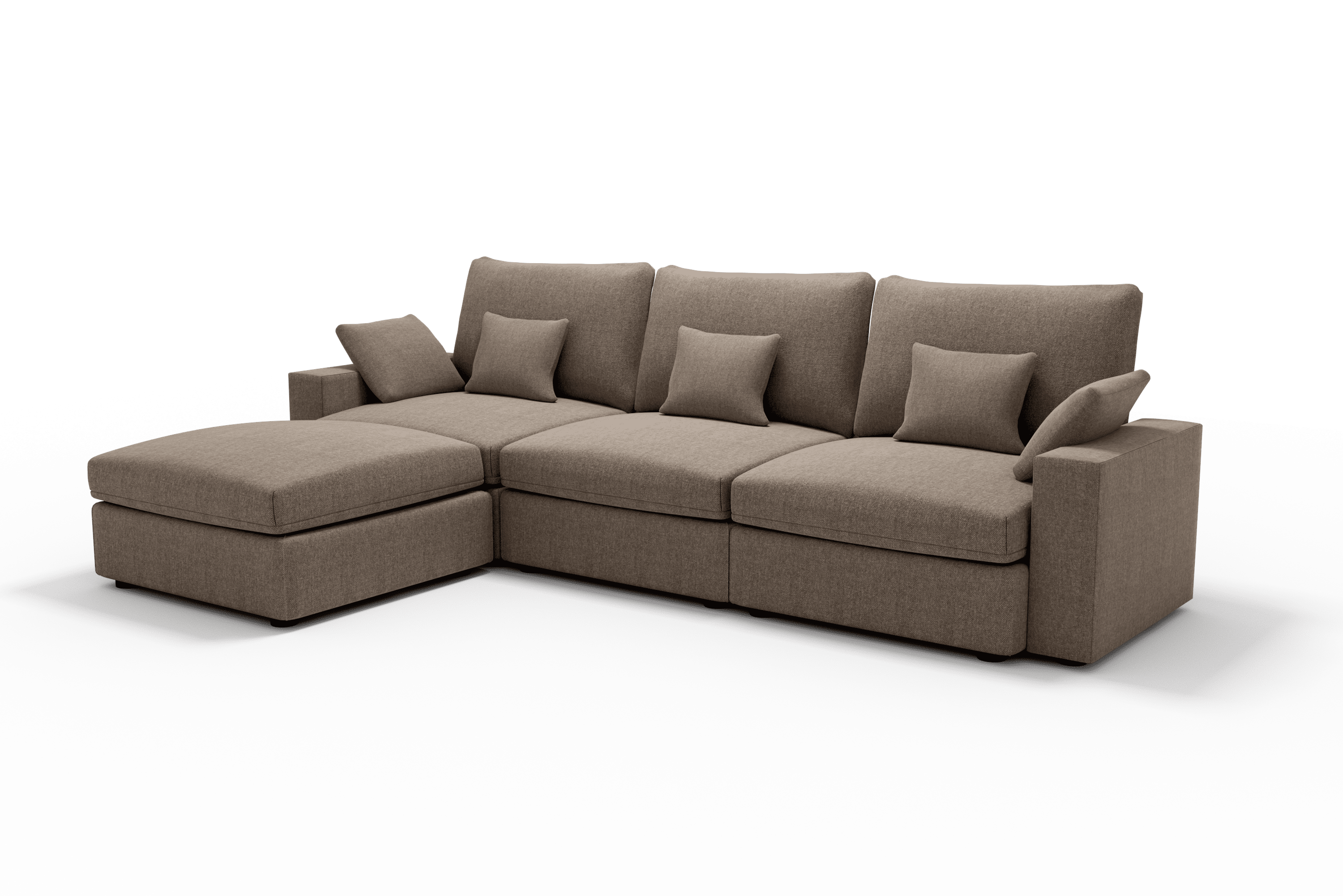 Sofá diseño 4 plazas Chaise Longue cómodo Color Taupe