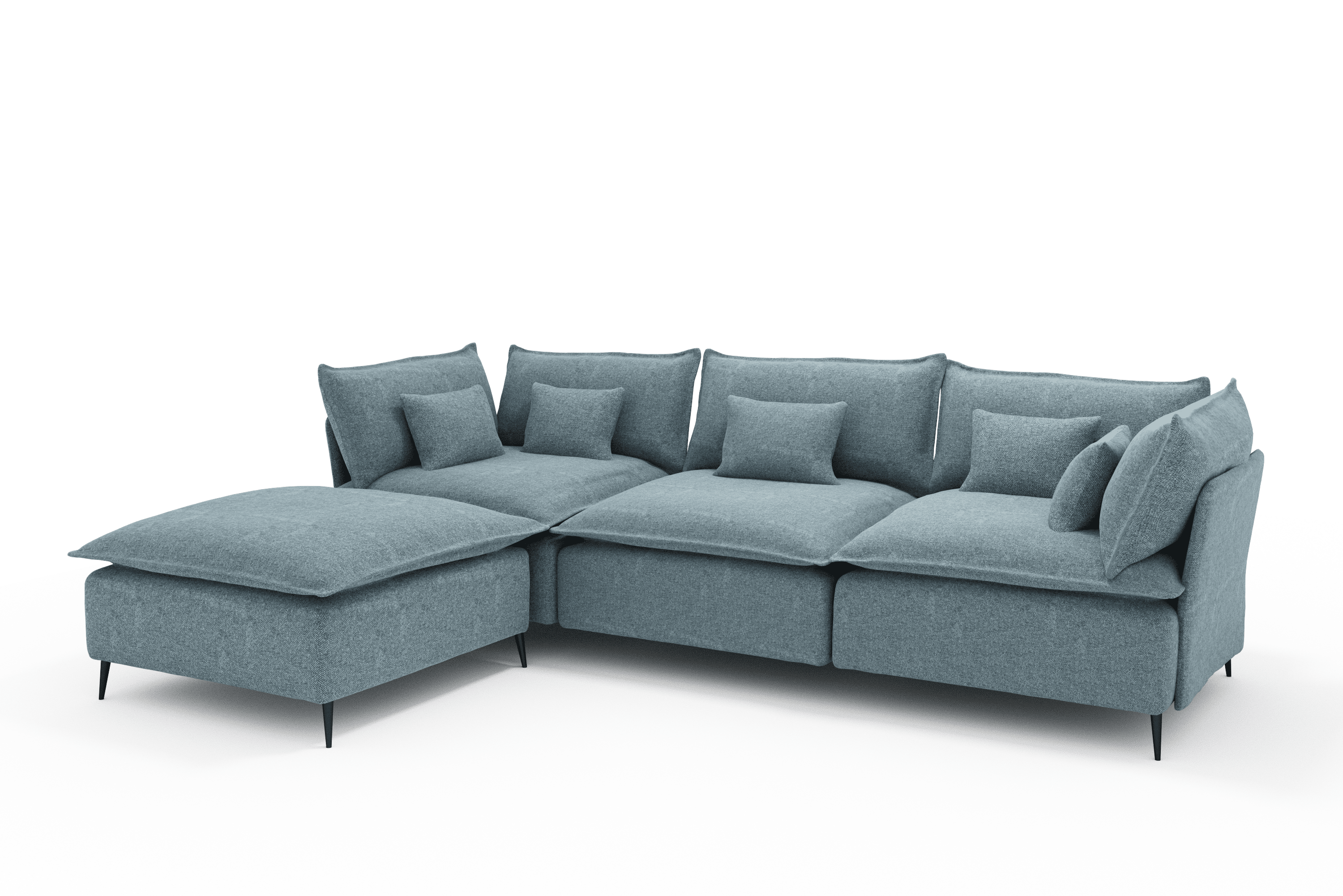 Sofá 3 metros Chaise Longue Color Azul Jeans