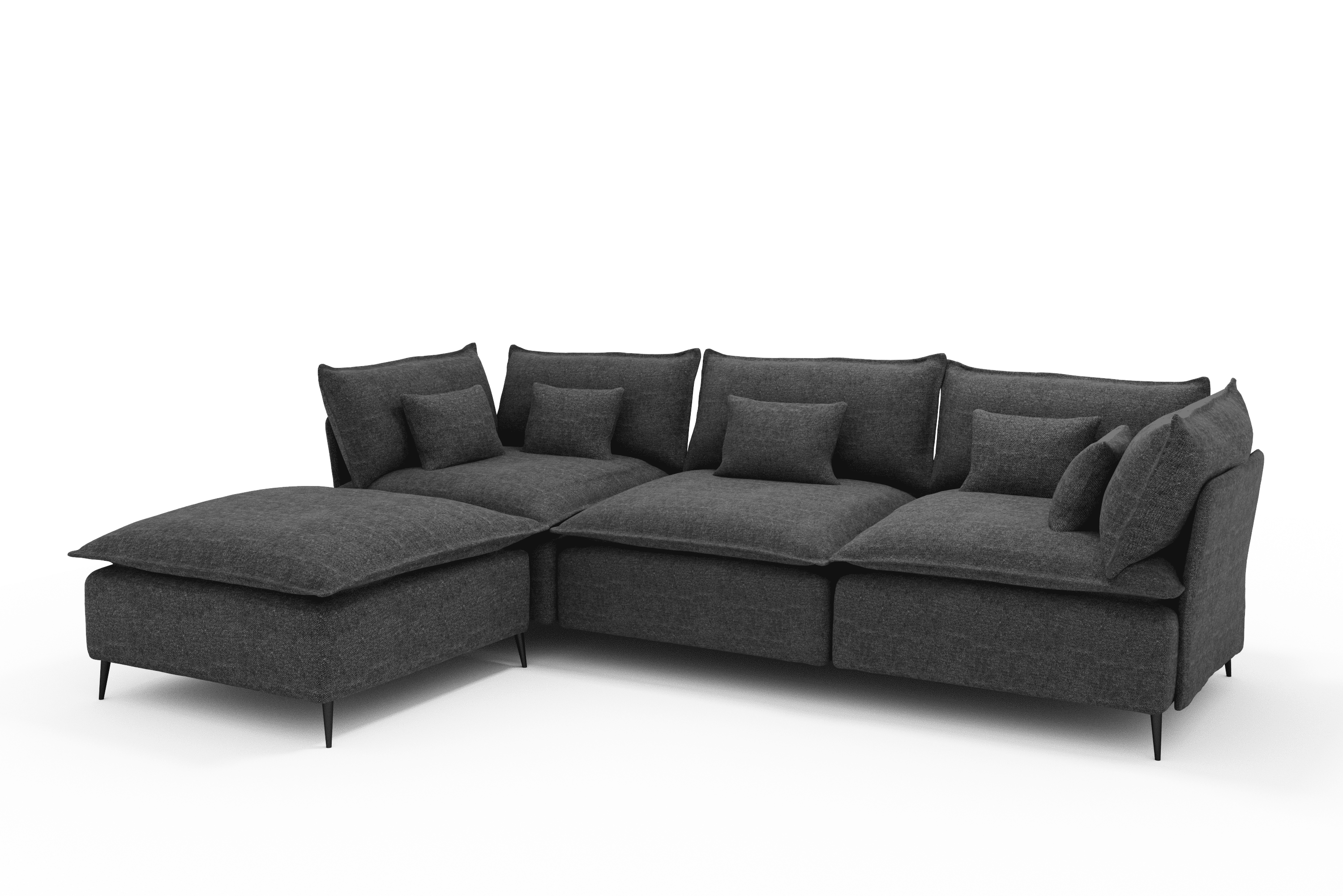 Sofá 3 metros Chaise Longue Color Gris Oscuro