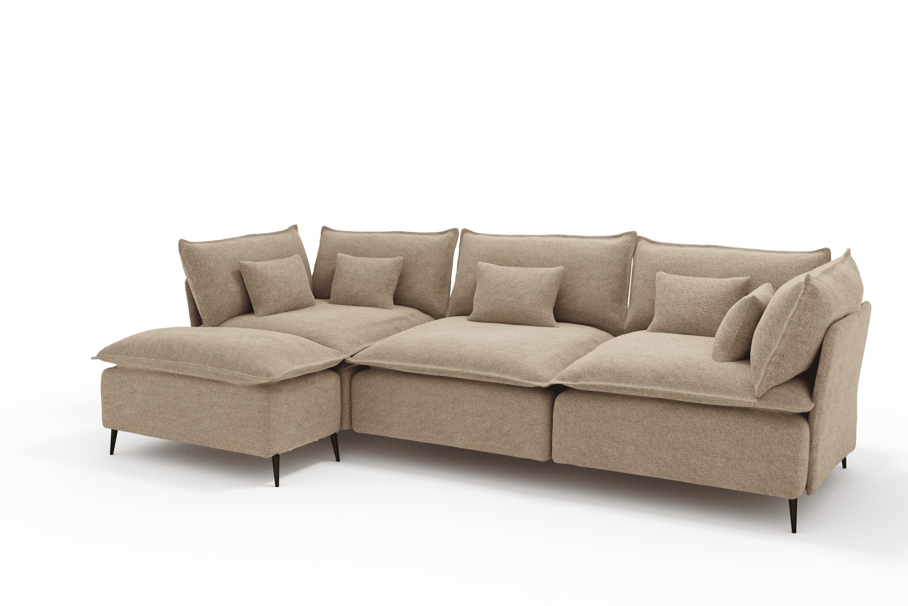 Sofá 3 metros Chaise Longue Mini Color Beige