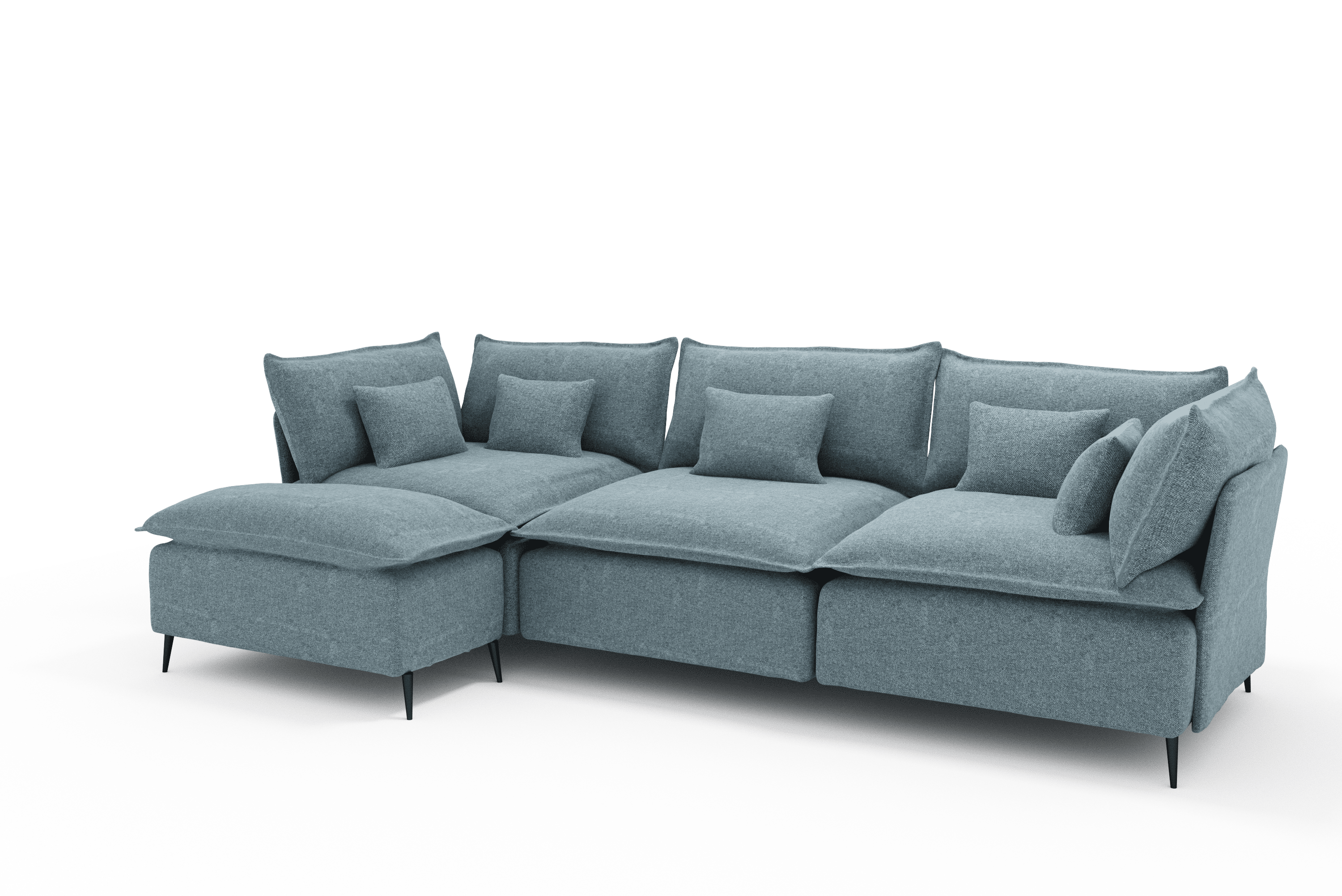 Sofá 3 metros Chaise Longue Mini Color Azul Jeans