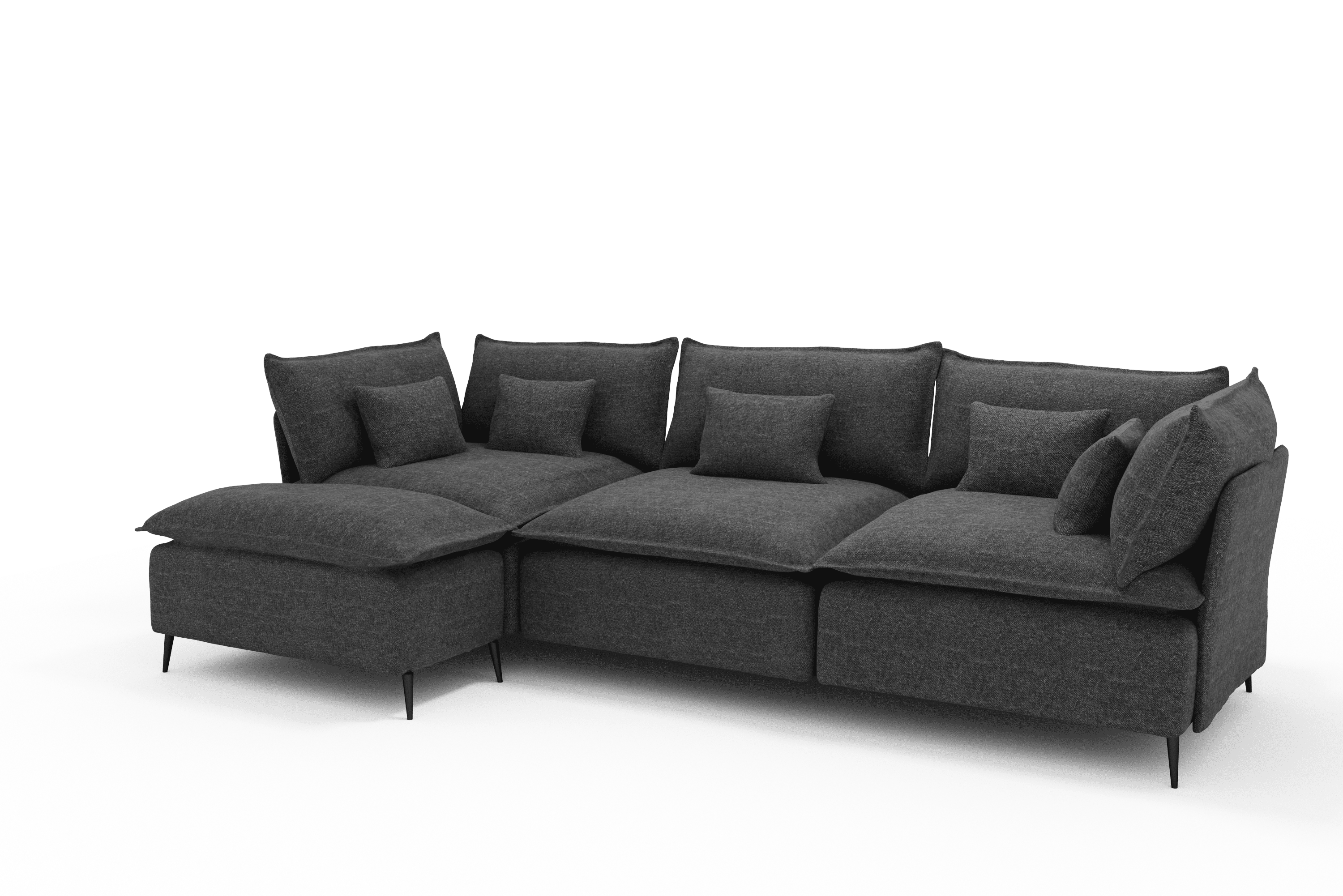 Sofá 3 metros Chaise Longue Mini Color Gris Oscuro