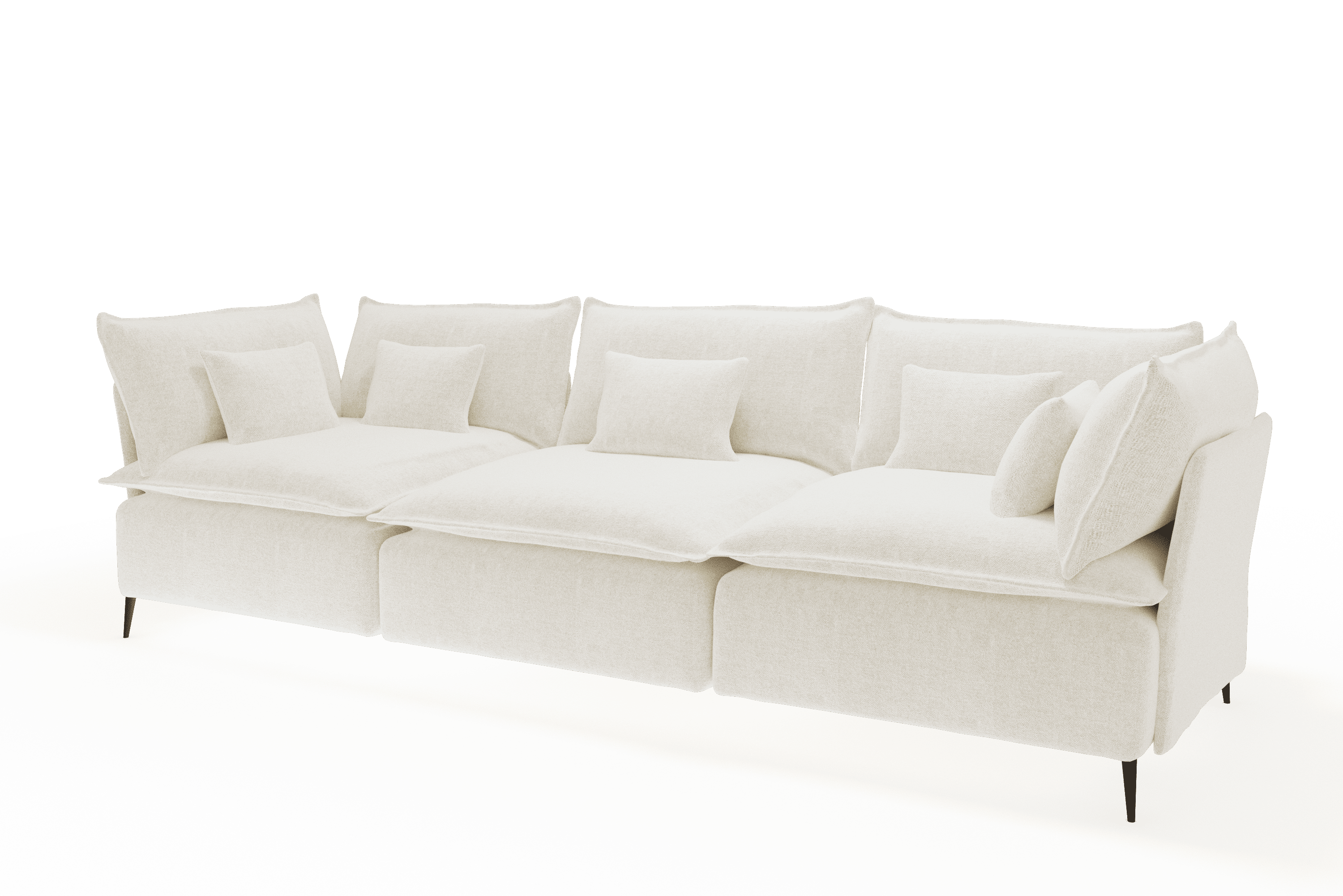 Sofá 3 Metros Moderno Color Crudo