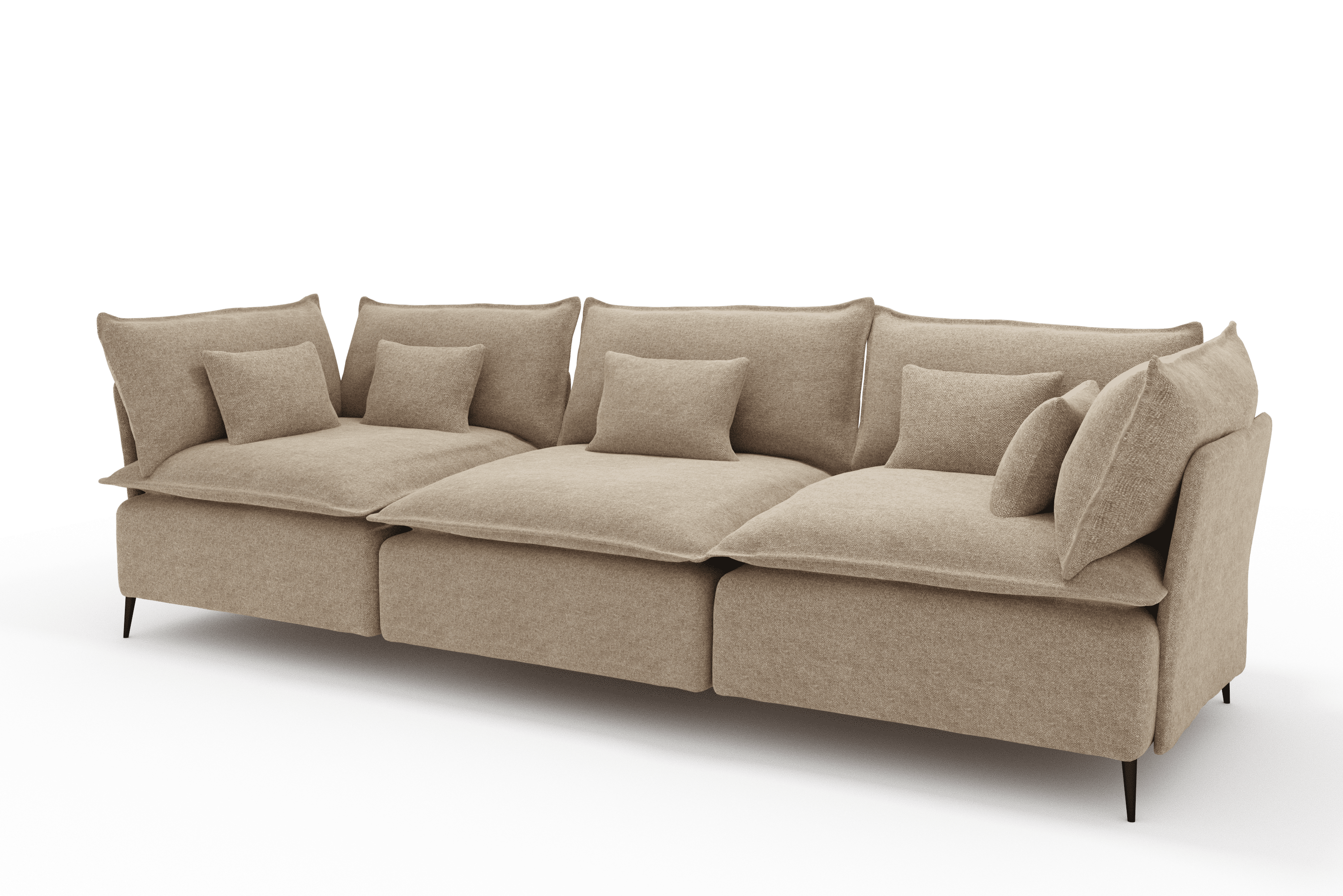 Sofá 3 Metros Moderno Color Beige