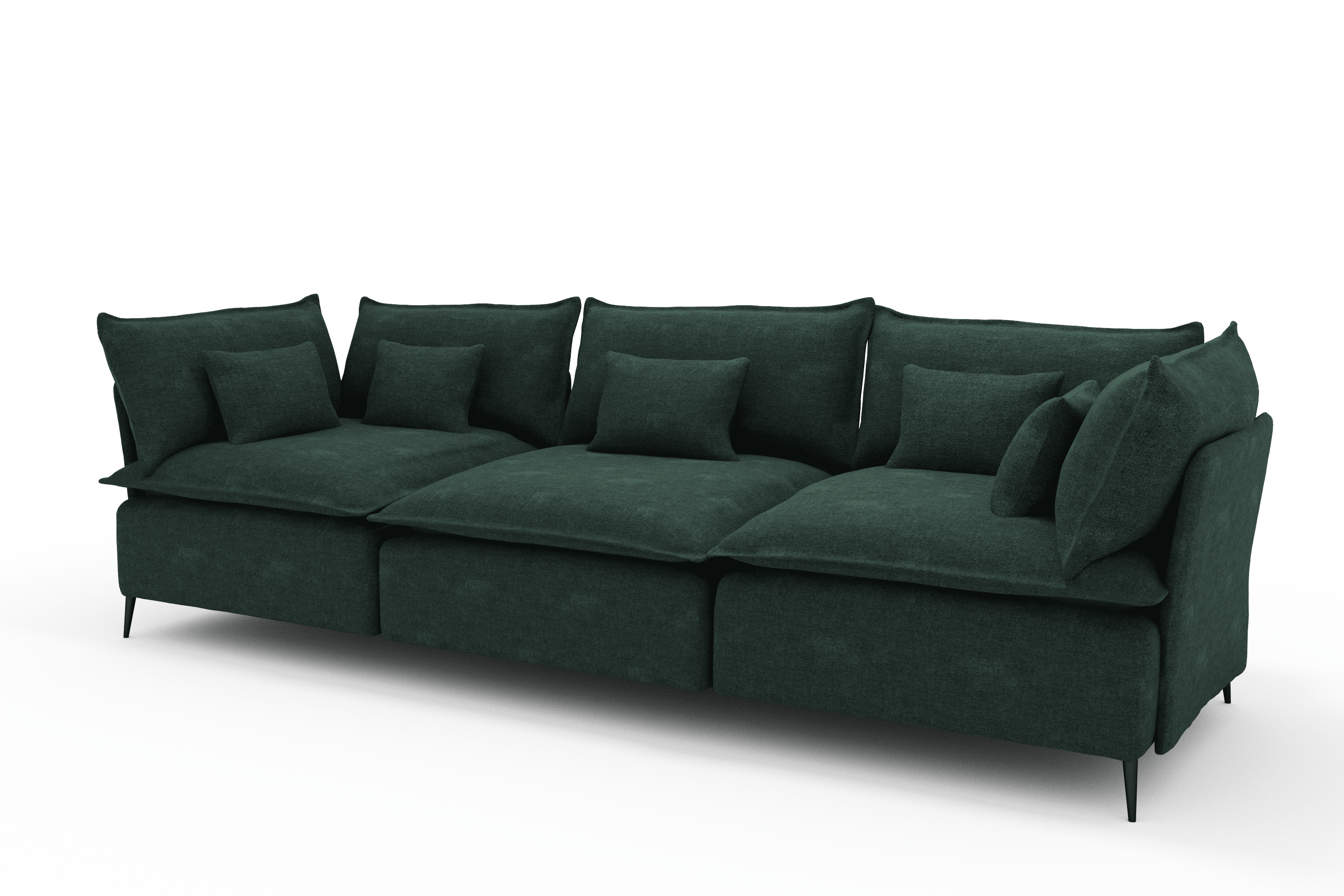 Sofá 3 Metros Moderno Color Verde