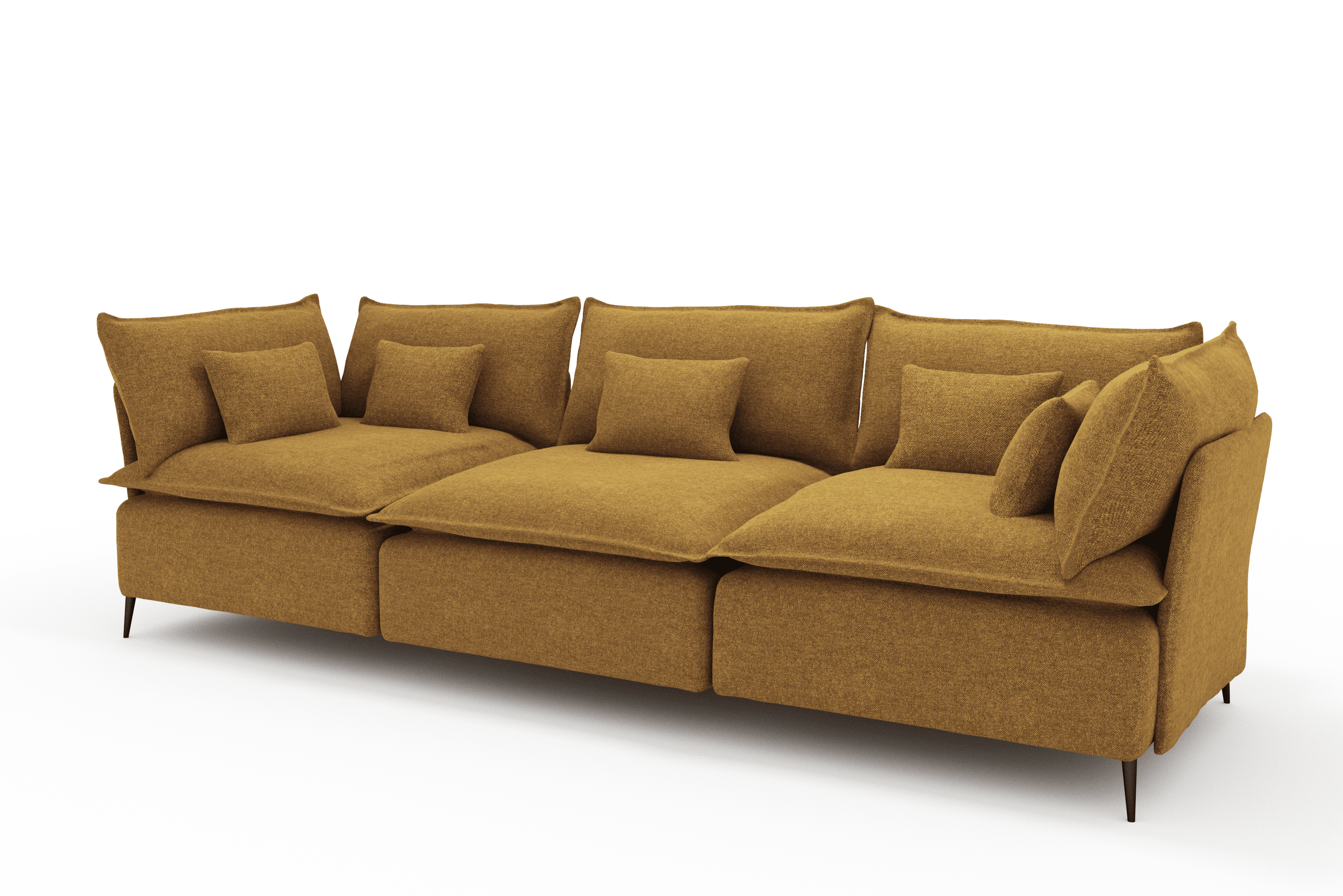 Sofá 3 Metros Moderno Color Mostaza