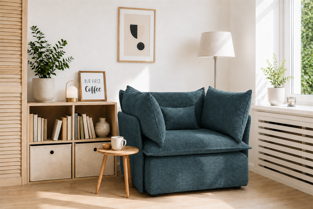 SILLÓN ÚNICO AZUL EASYCLEAN COMODO