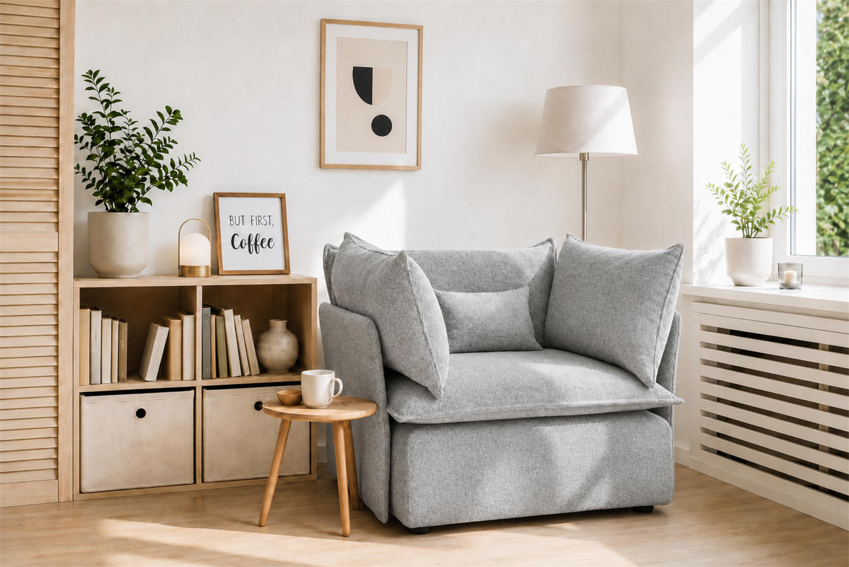 SILLÓN ÚNICO GRIS EASYCLEAN CÓMODO