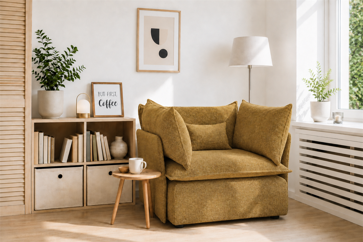 SILLÓN ÚNICO MOSTAZA EASYCLEAN