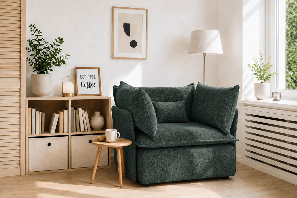 SILLÓN ÚNICO VERDE OLIVA EASYCLEAN