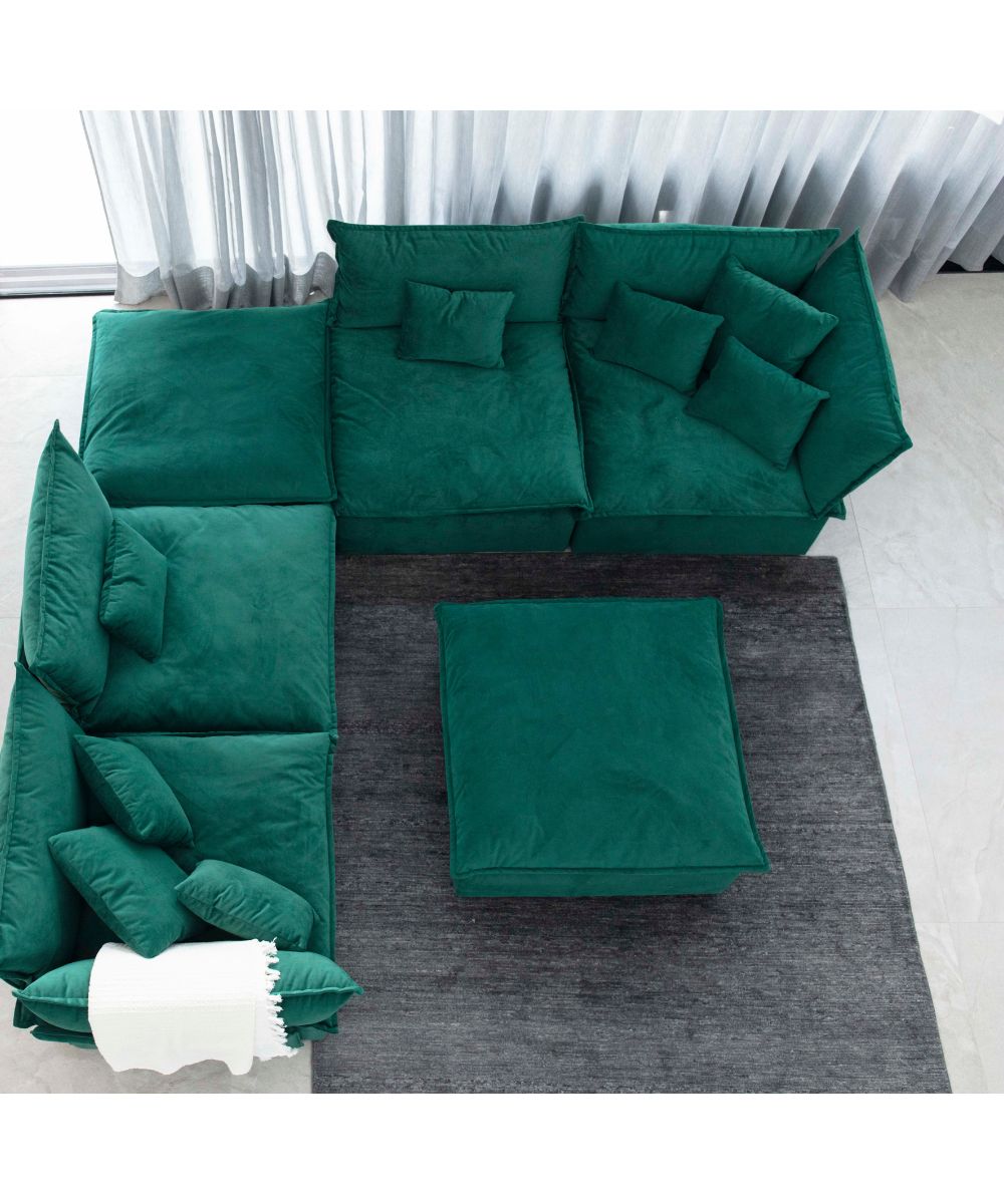 Sofá Terciopelo Velvet Verde Desenfundable