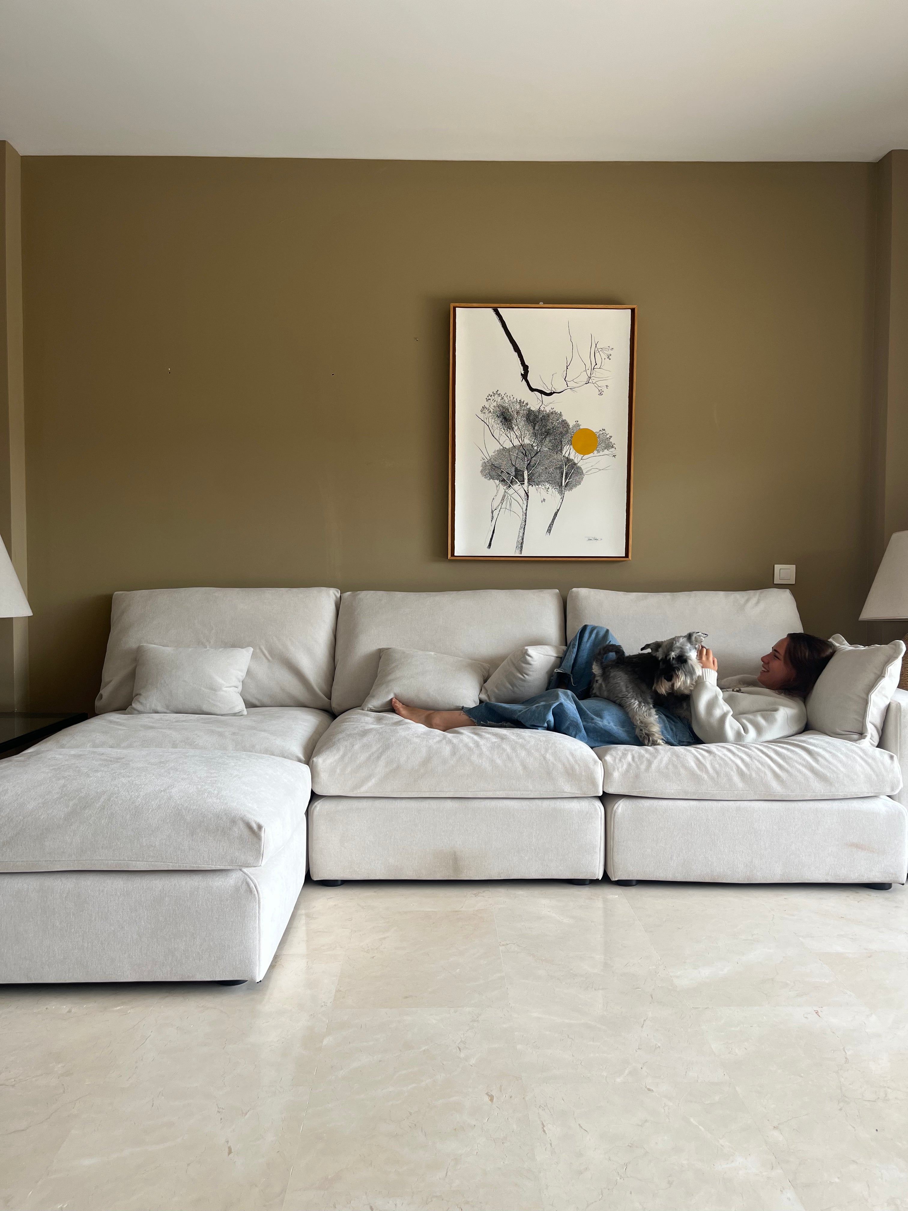 SOFA TRIPLE CHAISE LONGUE PUFF CLASSY