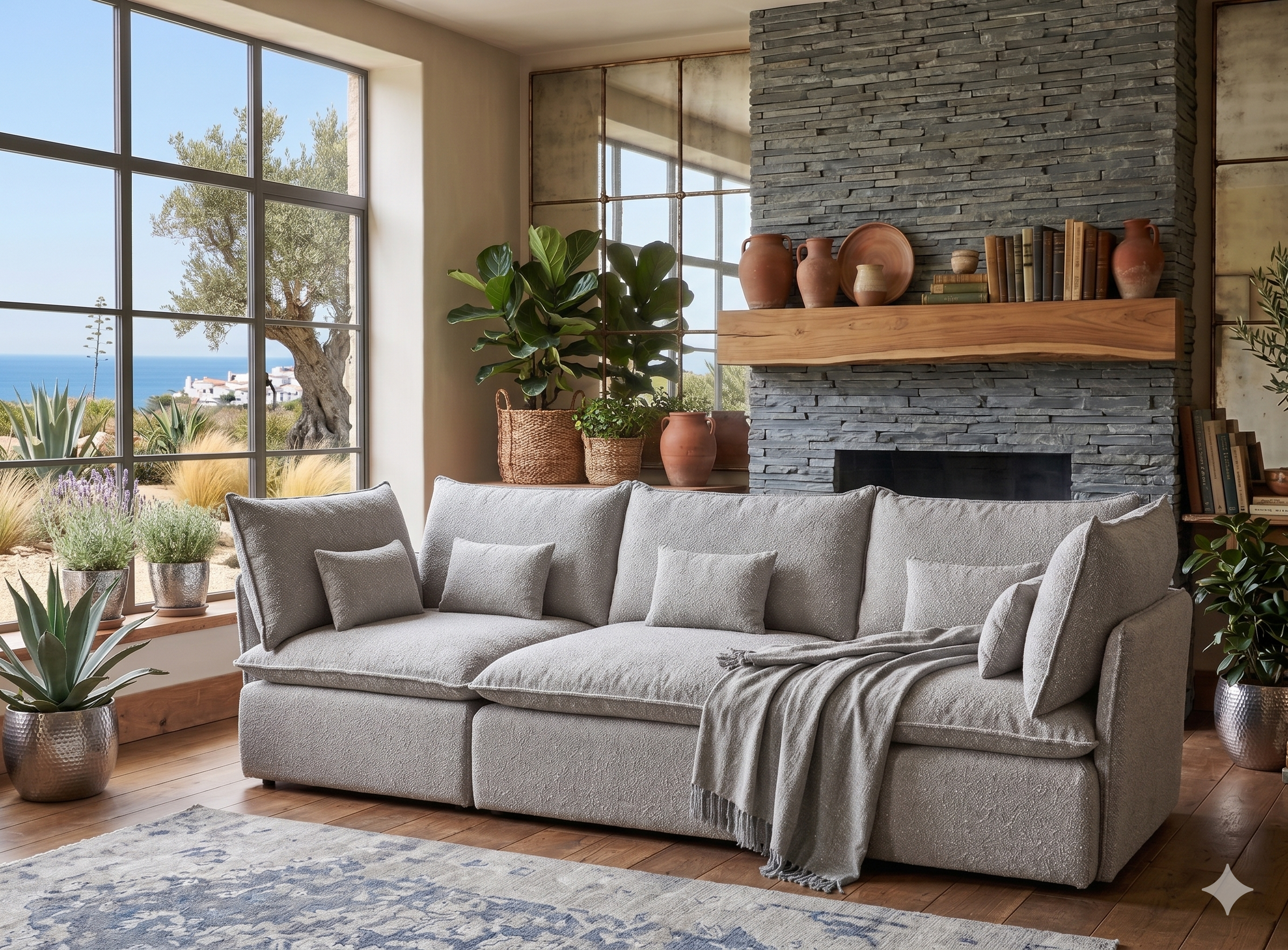 Sofá Lino Perla 3 metros