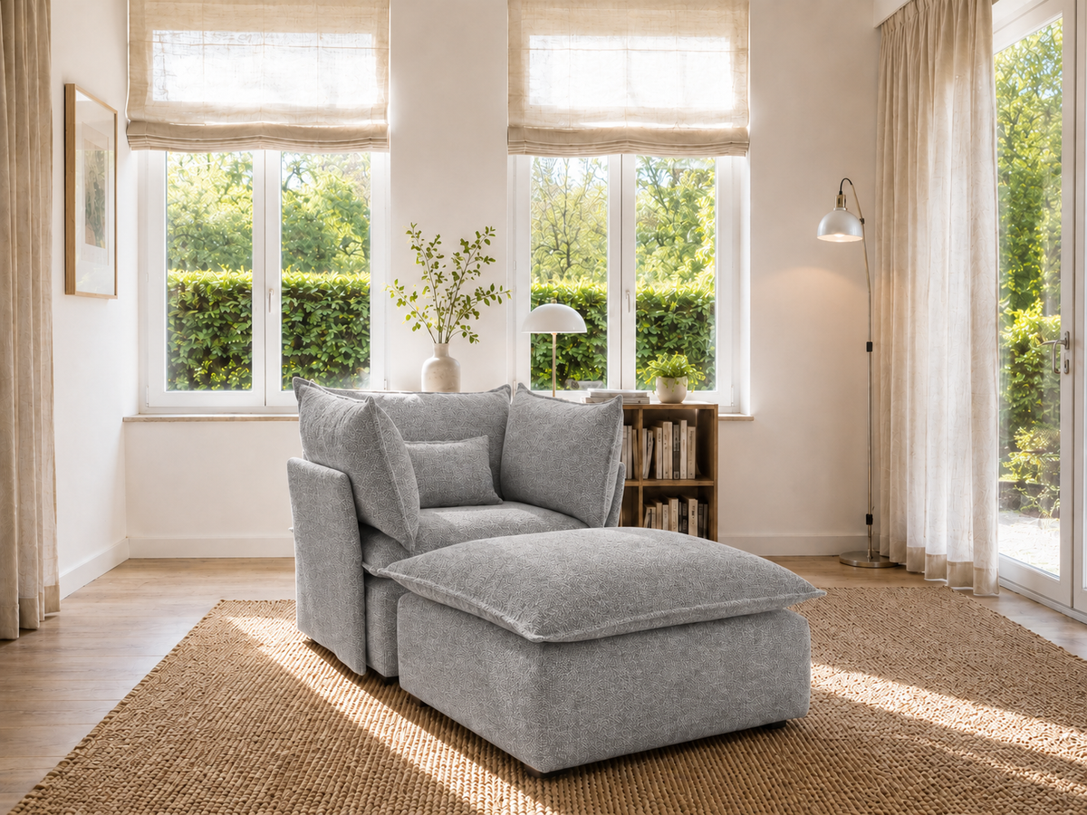 SILLON ÚNICO CHAISE LONGUE GRIS EASYCLEAN