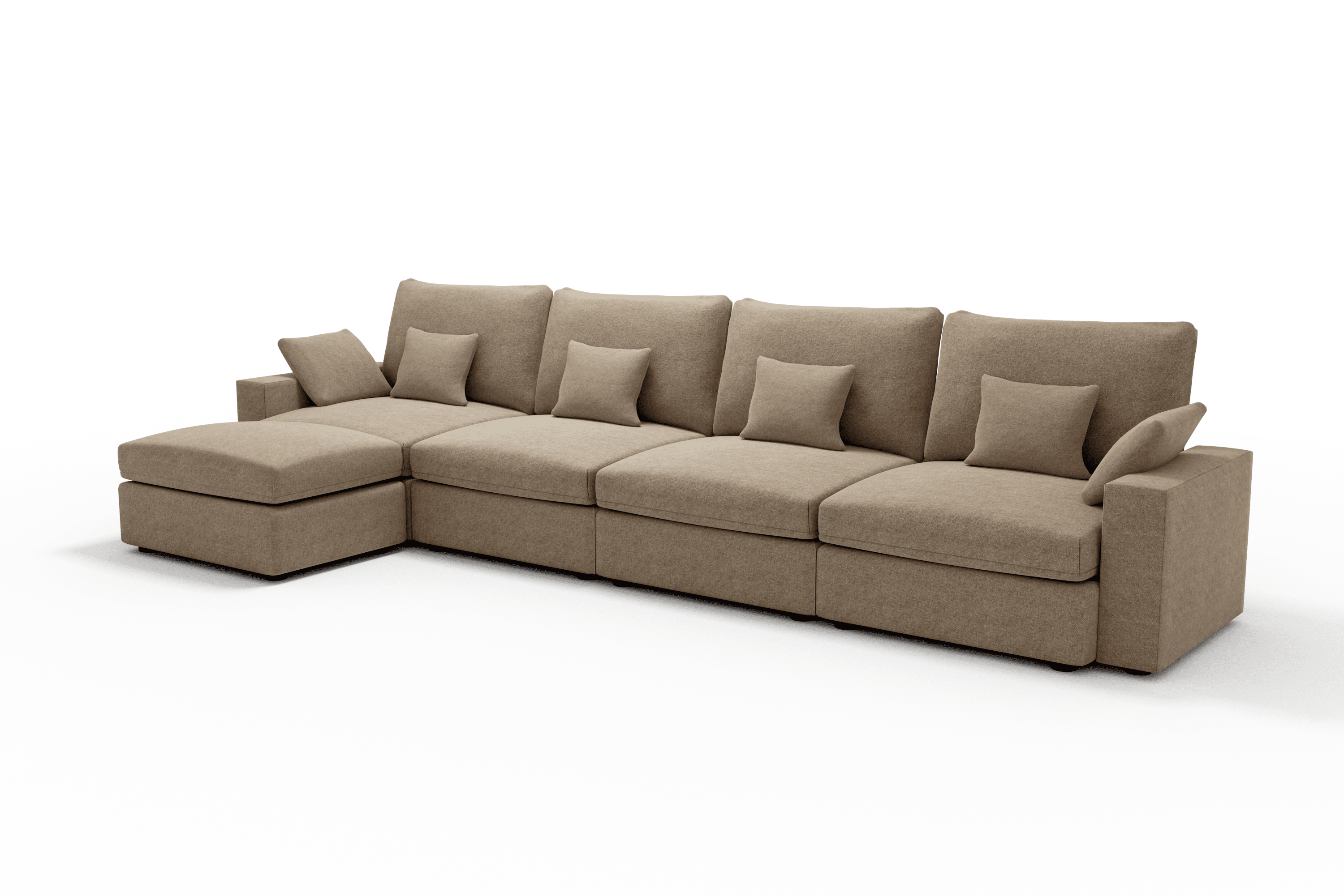 Sofá 4 metros 6 plazas chaie longue color beige
