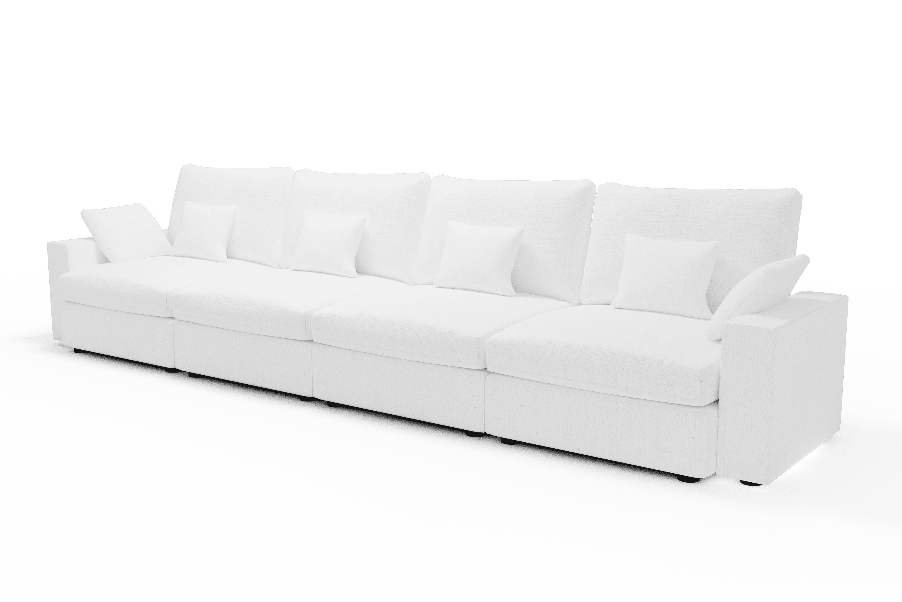 Sofá  de diseño cómodo 4 metros  6 plazas Color Lino Blanco