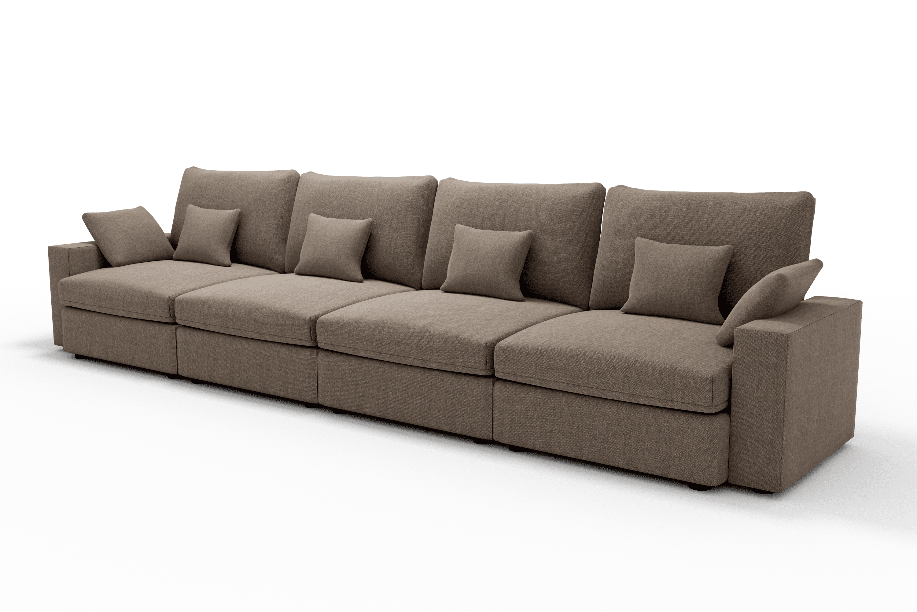 Sofá  de diseño cómodo 4 metros  6 plazas Color Taupe