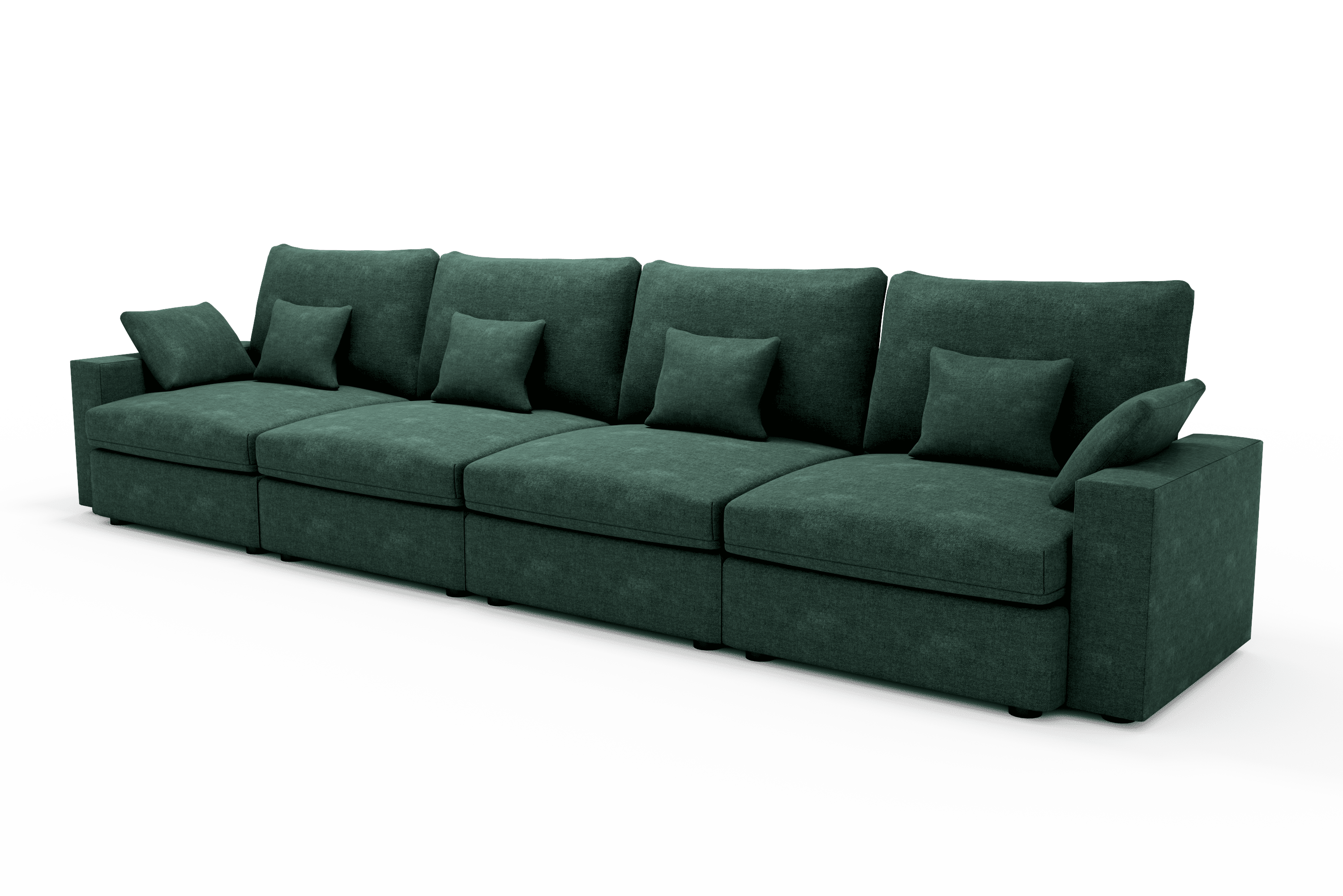 Sofá  de diseño cómodo 4 metros  6 plazas Color Verde