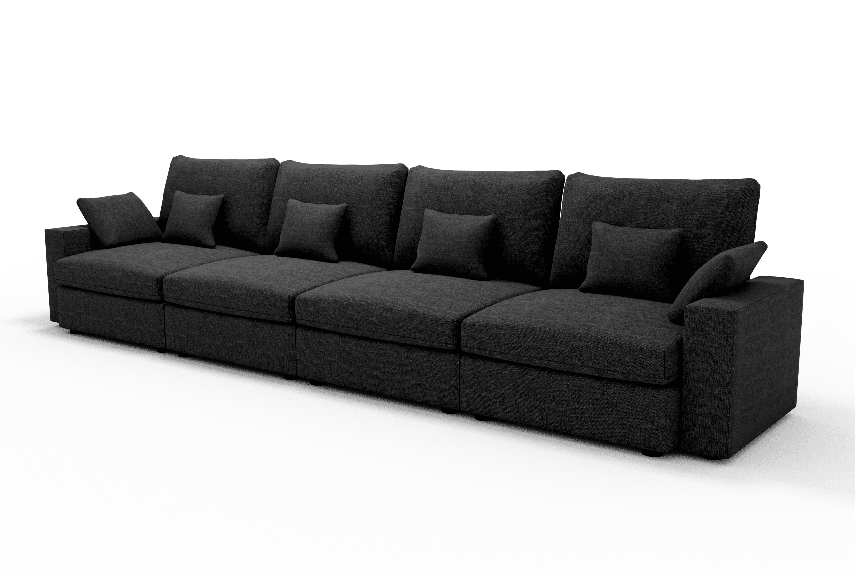 Sofá  de diseño cómodo 4 metros  6 plazas Color Gris Oscuro