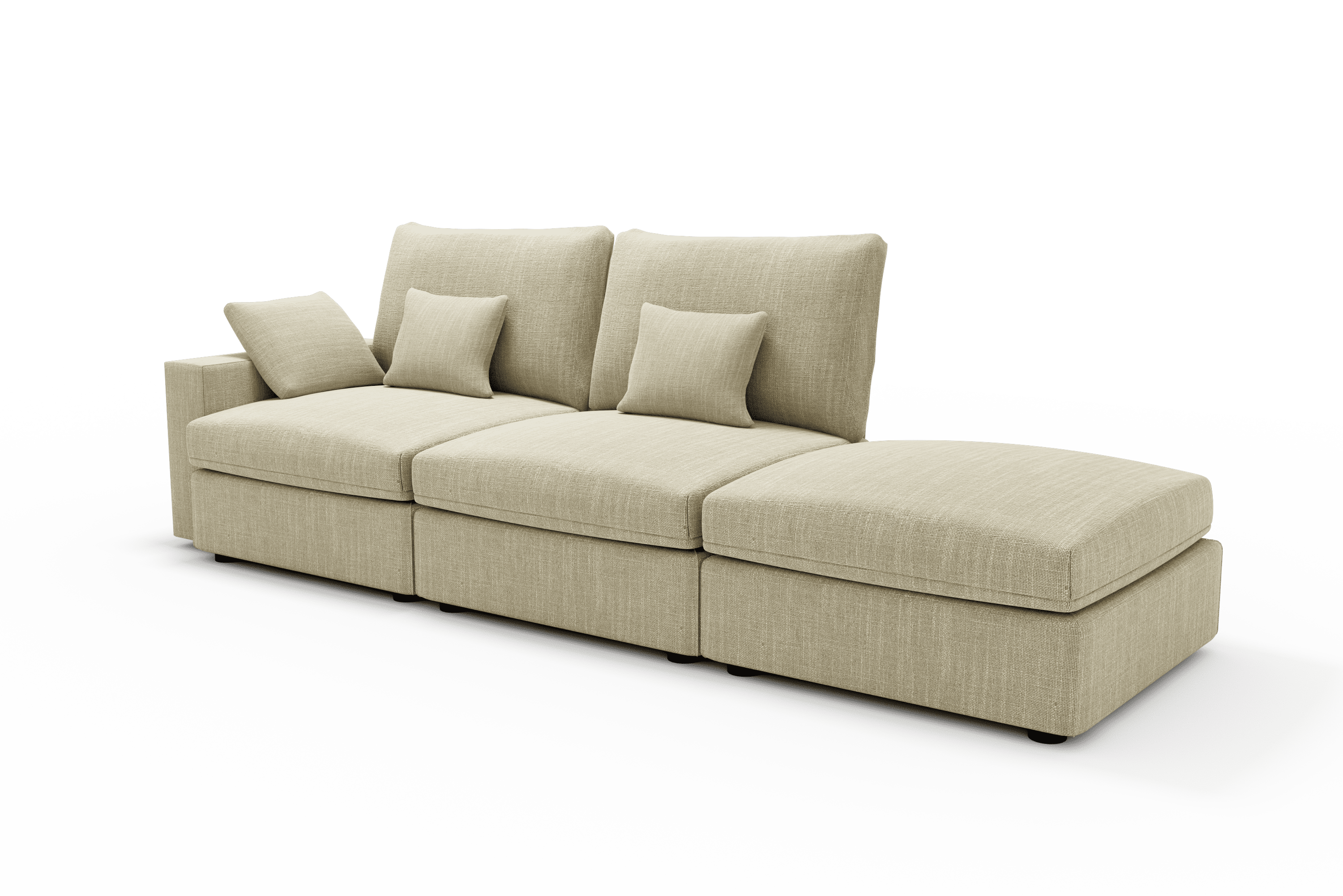 Sofá CLASSY 3 plazas con Puff