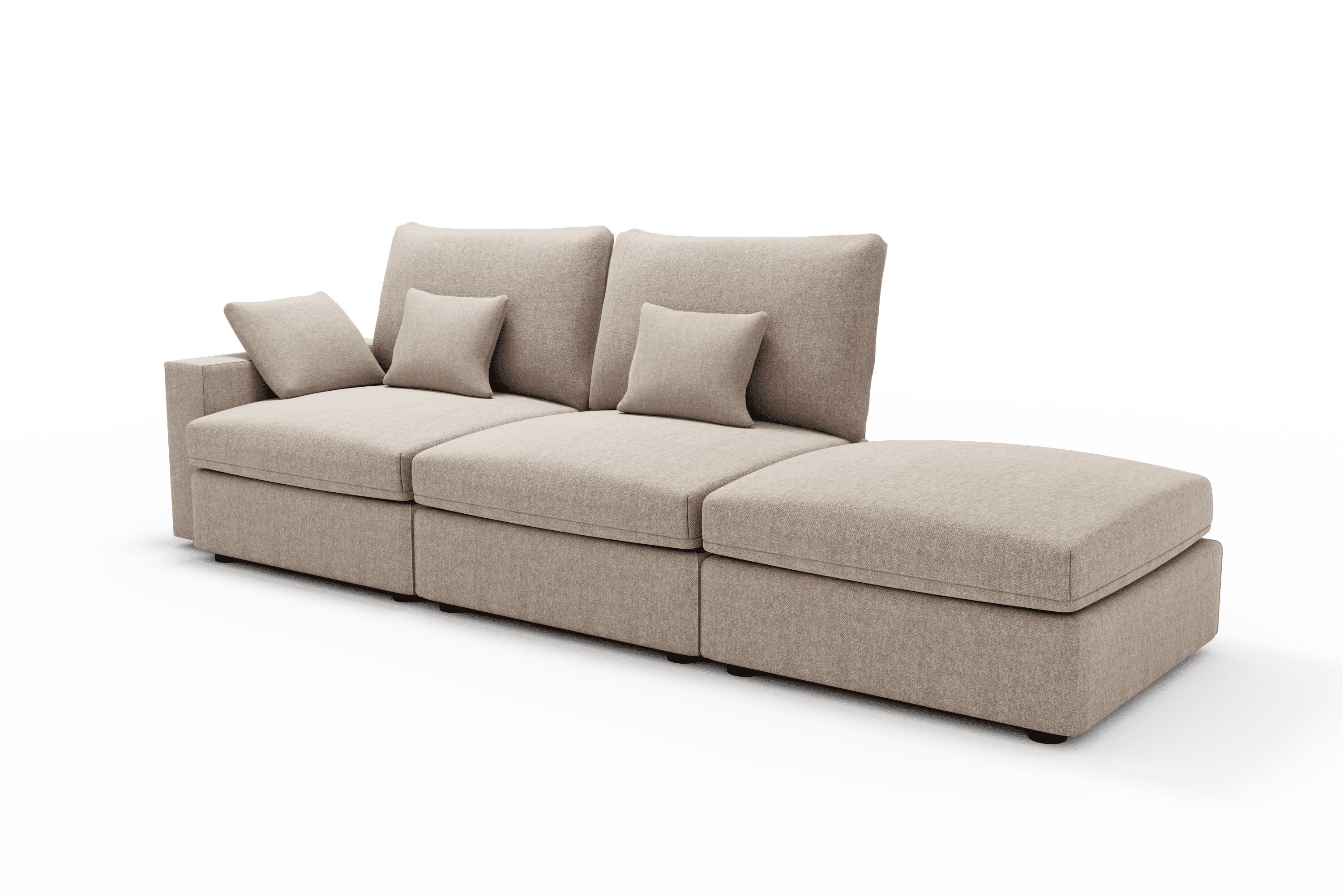 Sofá CLASSY 3 plazas con Puff