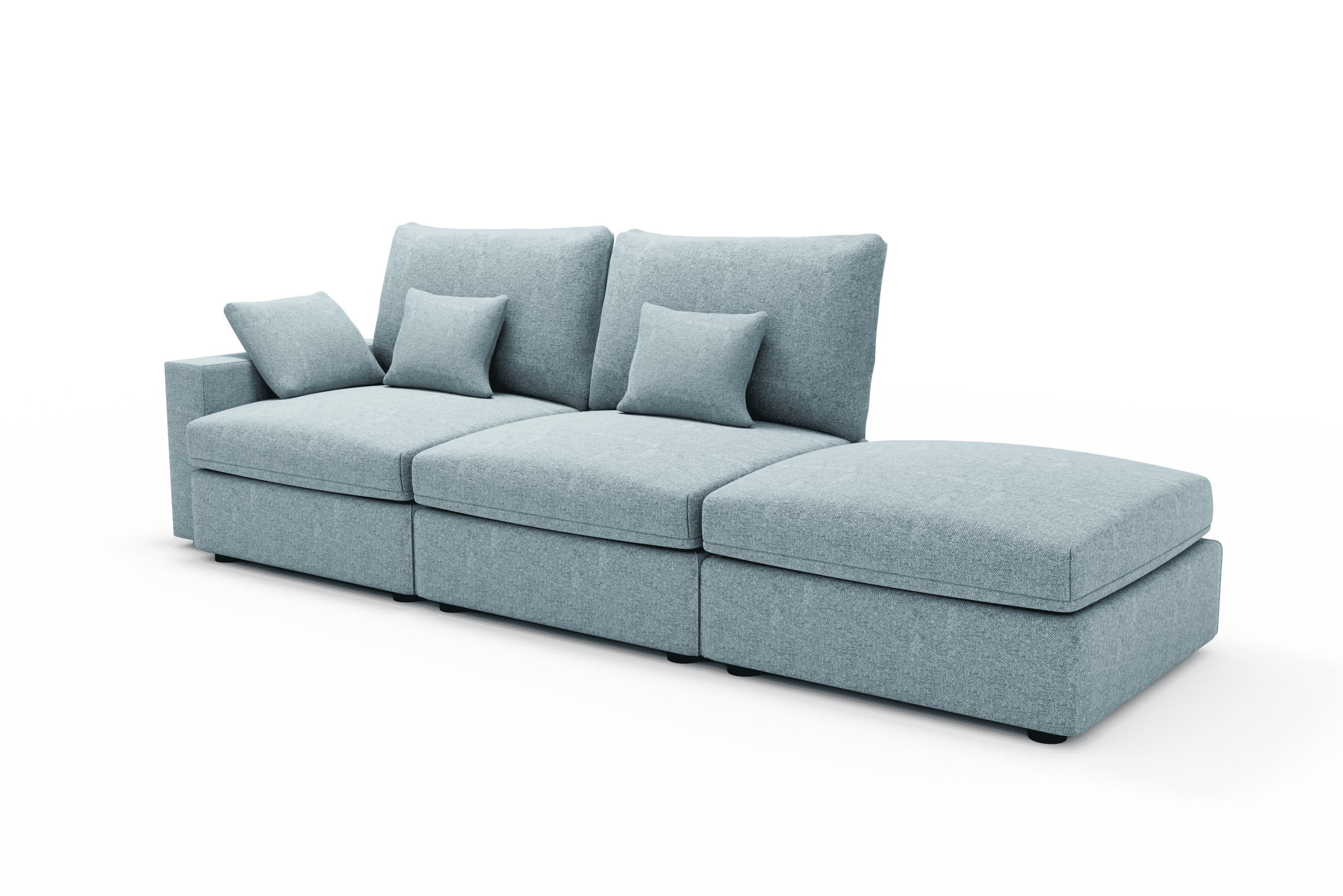 Sofá CLASSY 3 plazas con Puff
