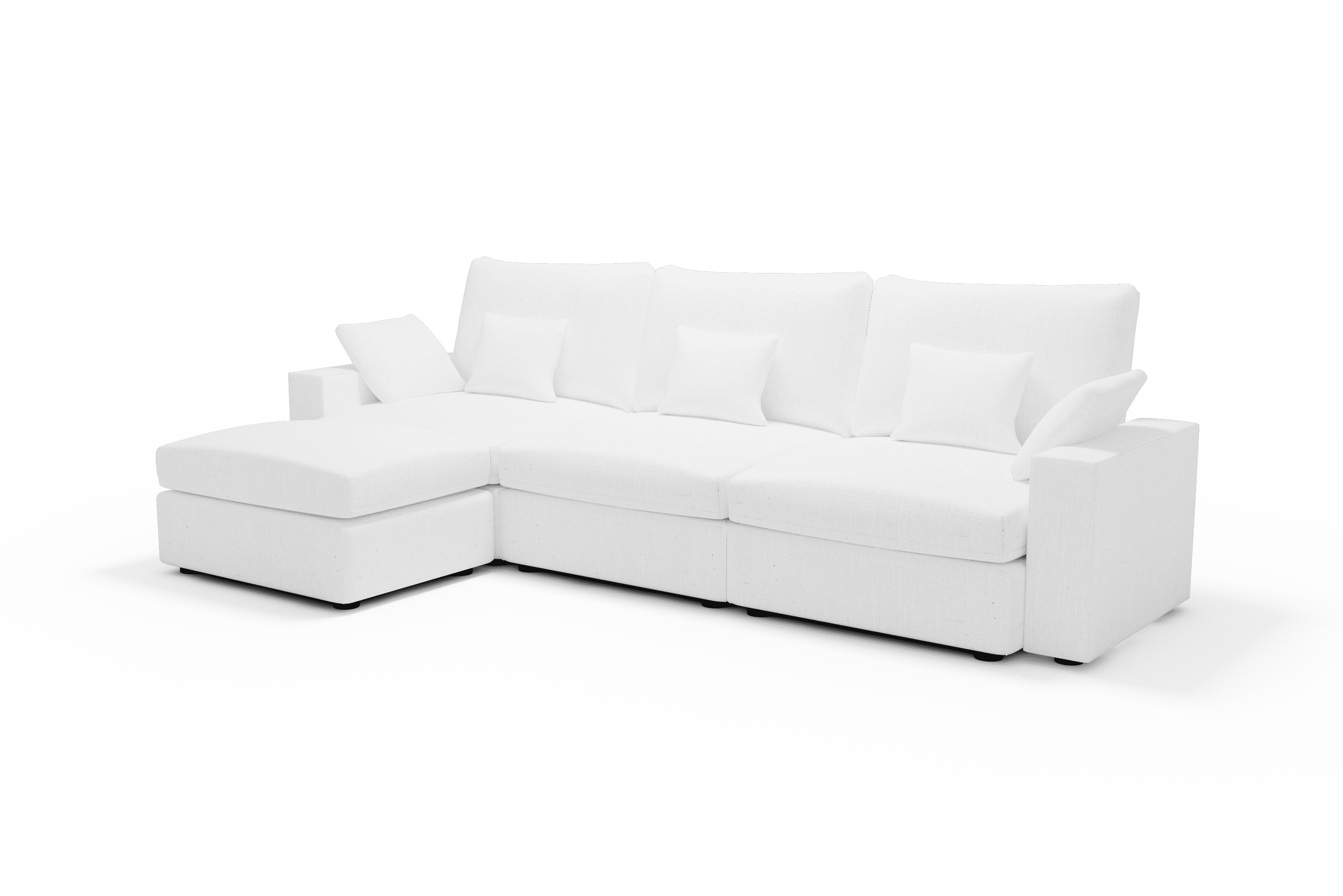 Sofá de diseño 3 metros Chaise Longue 70 Color Lino Blanco