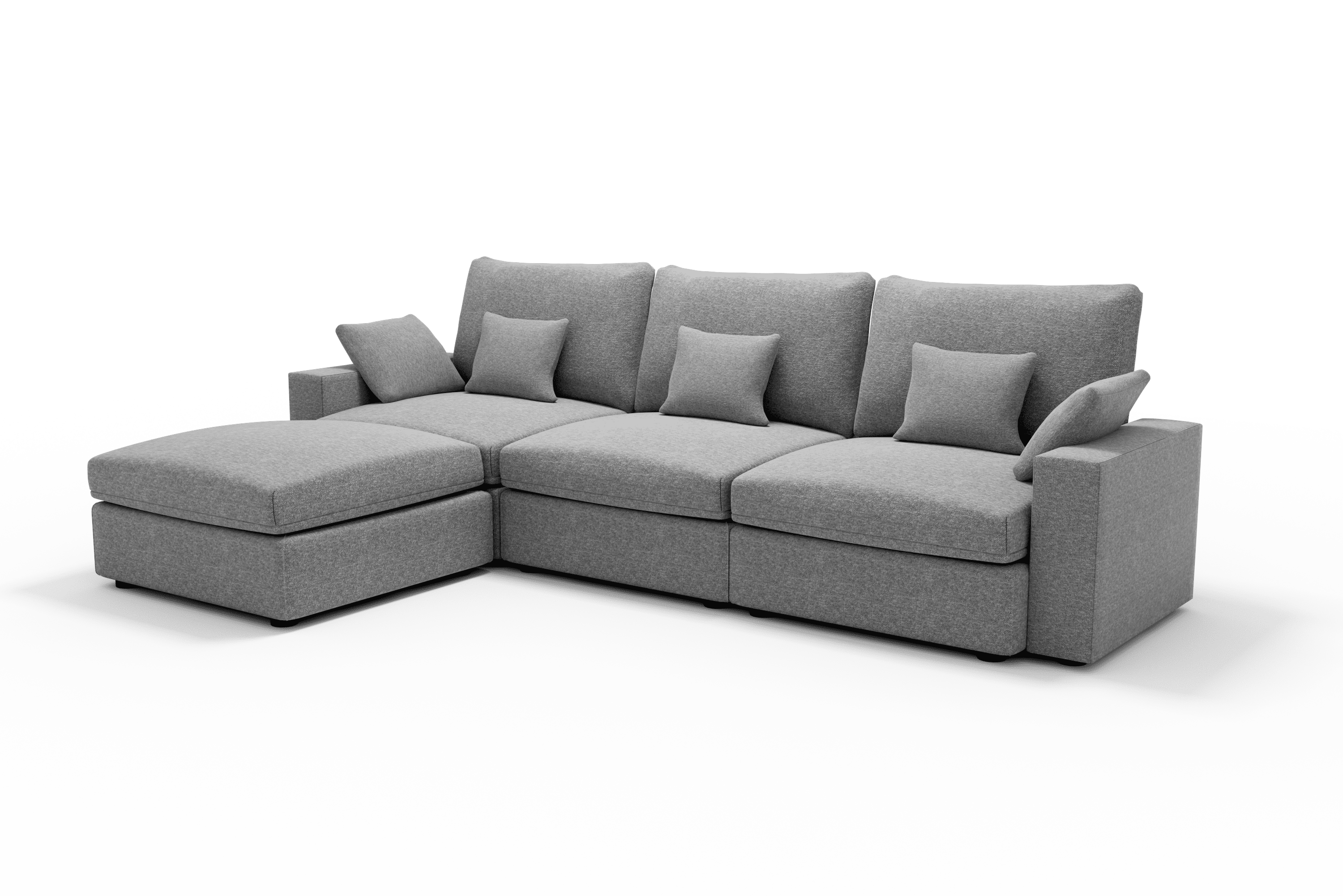 Sofá diseño 4 plazas Chaise Longue cómodo Color Gris
