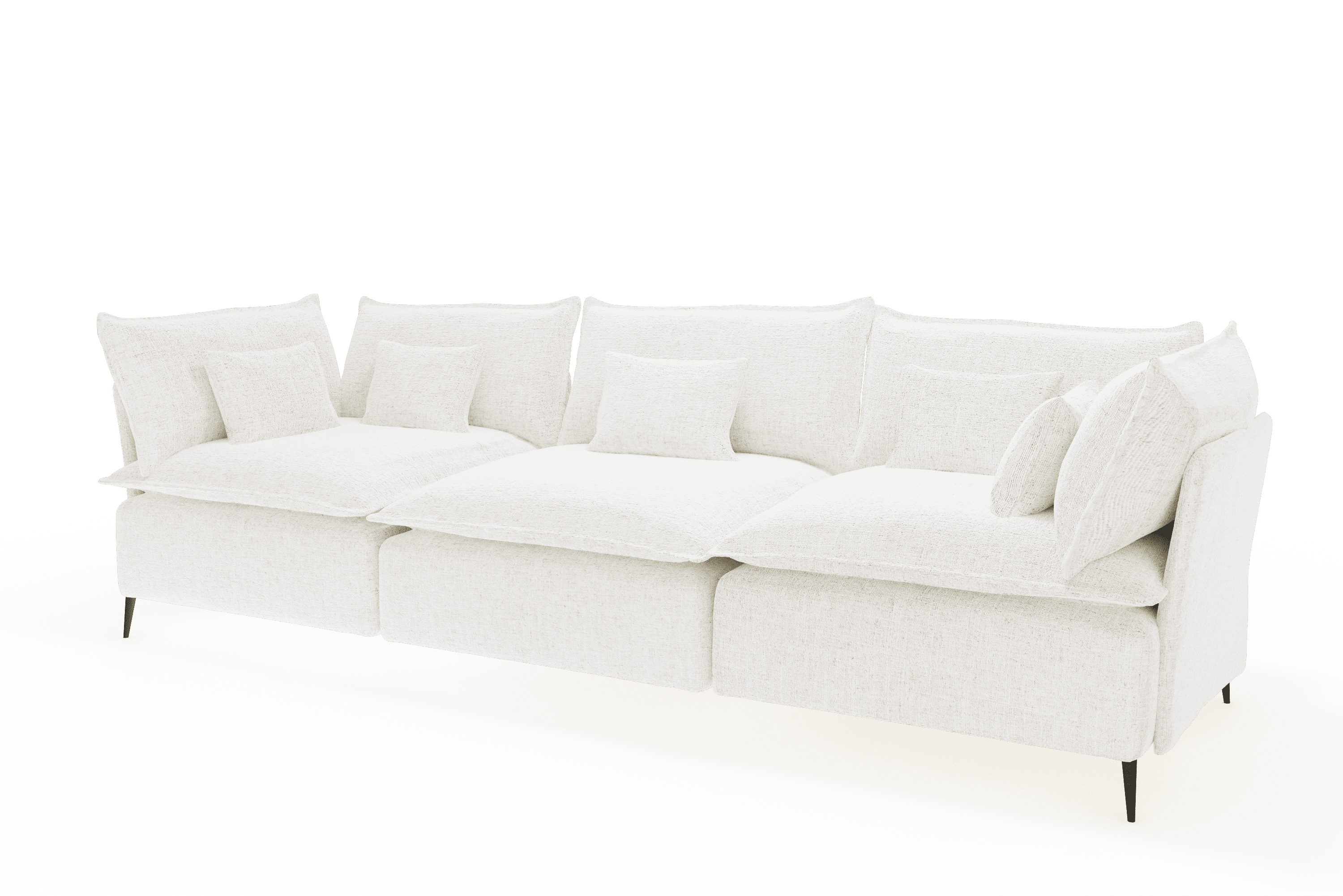 Sofá 3 Metros Moderno Color Lino Natural