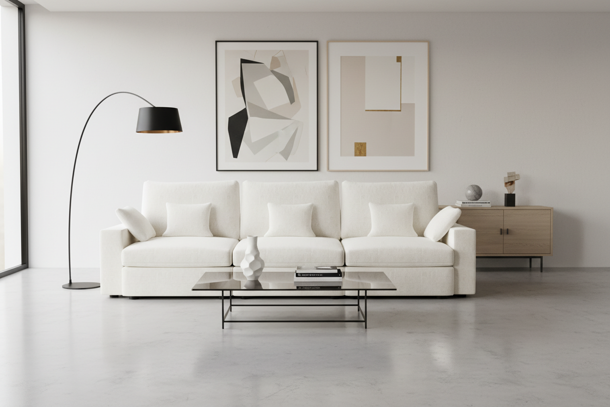 Sofá 4 plazas diseño cómodo Color Crudo