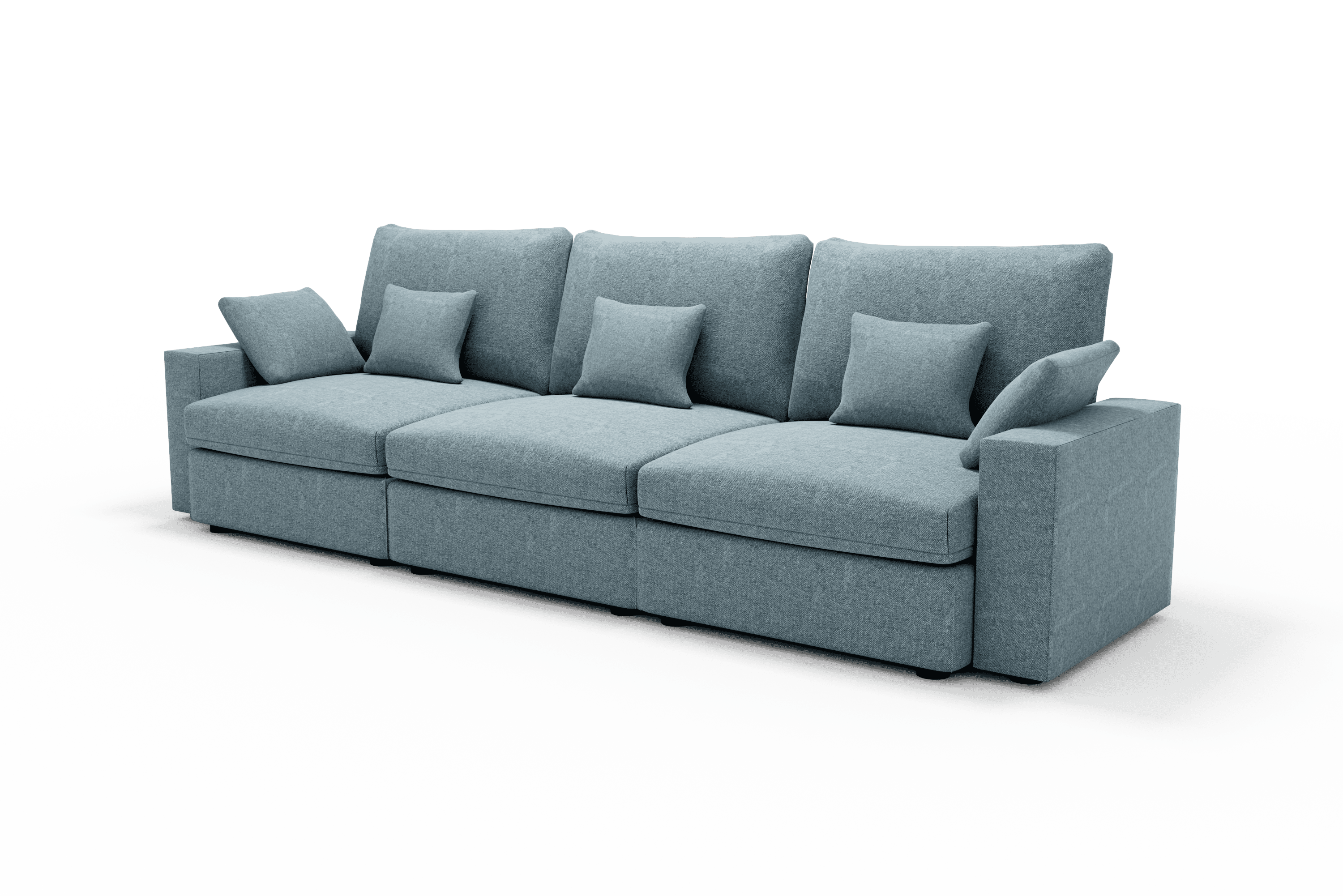 Sofá 4 plazas diseño cómodo Color Azul Jeans