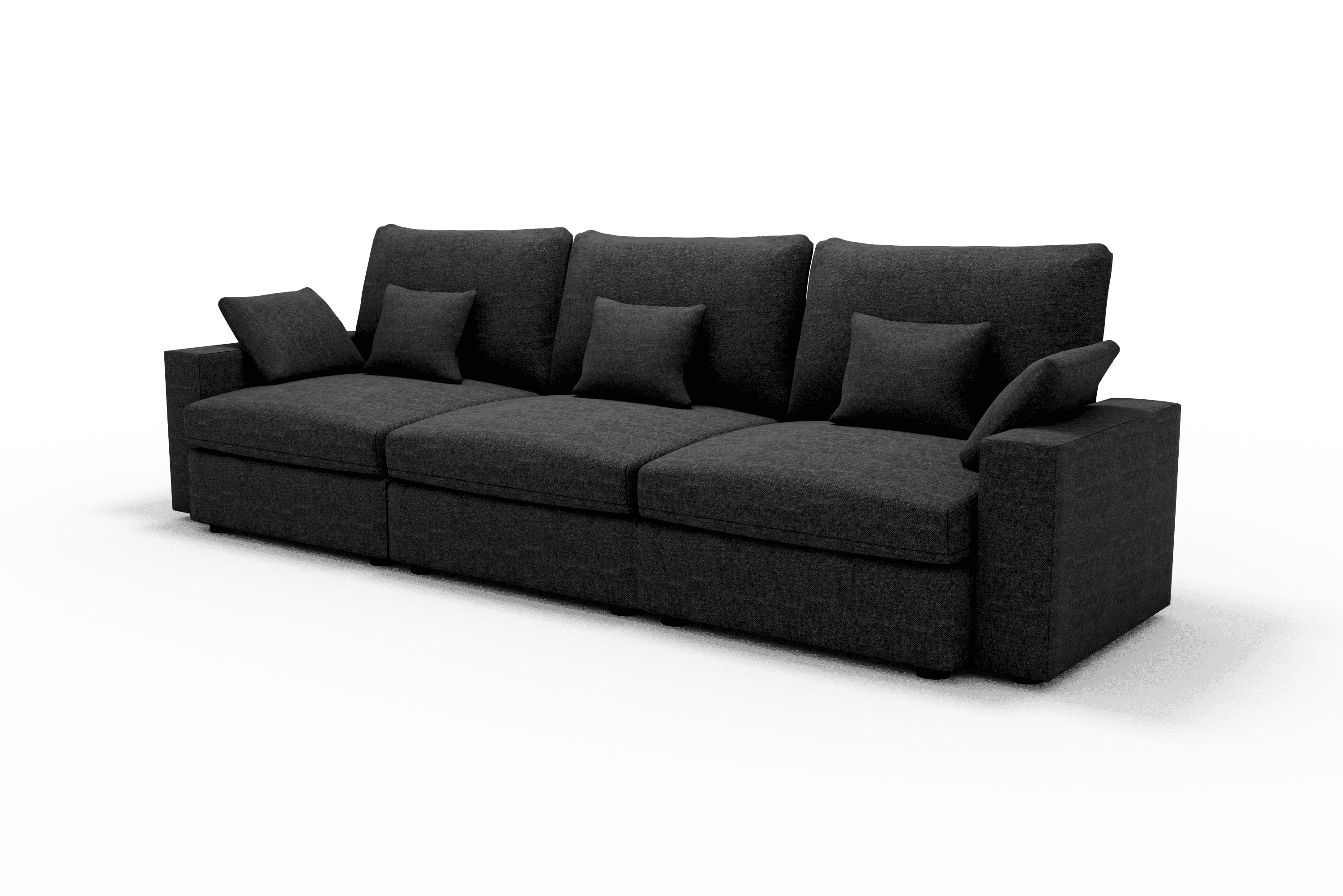 Sofá 4 plazas diseño cómodo Color Gris Oscuro